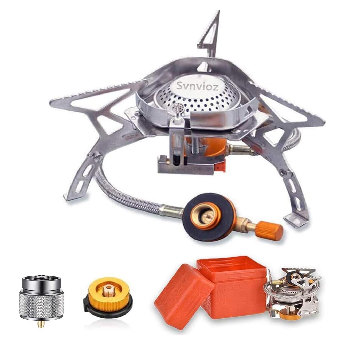 Estufa de Camping SVNVIOZ Plegable a Prueba de Viento 3500W