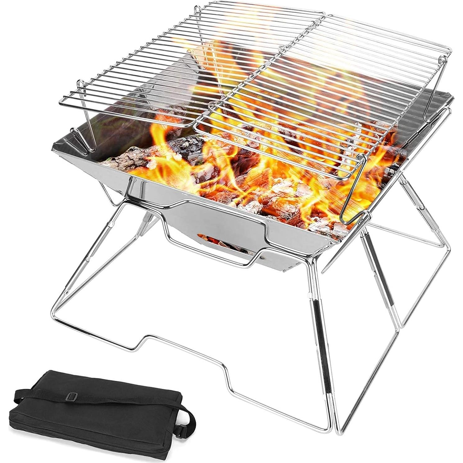 Kit de Cocina para Camping Odoland 16 Piezas con Parrilla Plegable