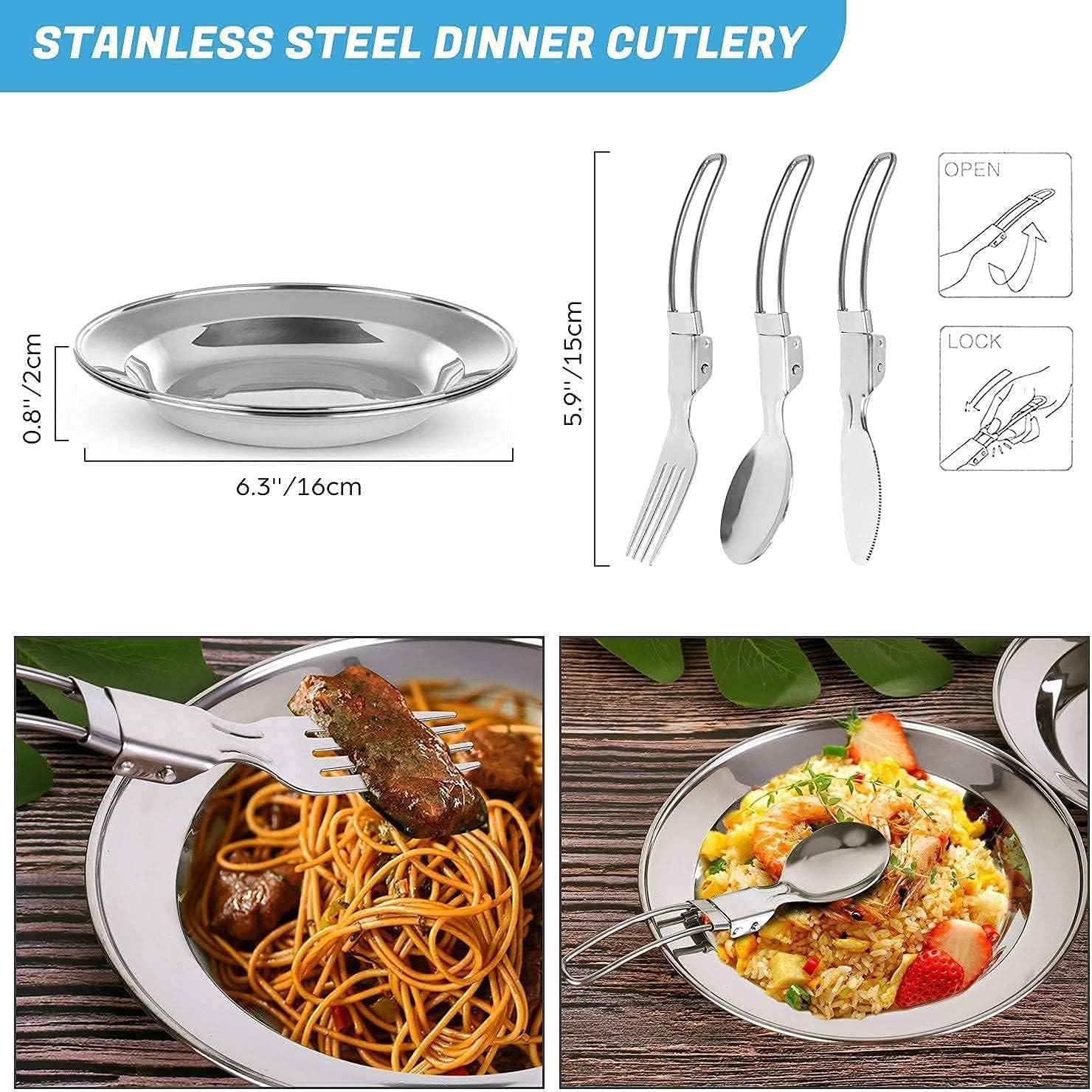 Kit de Cocina para Camping Odoland 16 Piezas con Parrilla Plegable