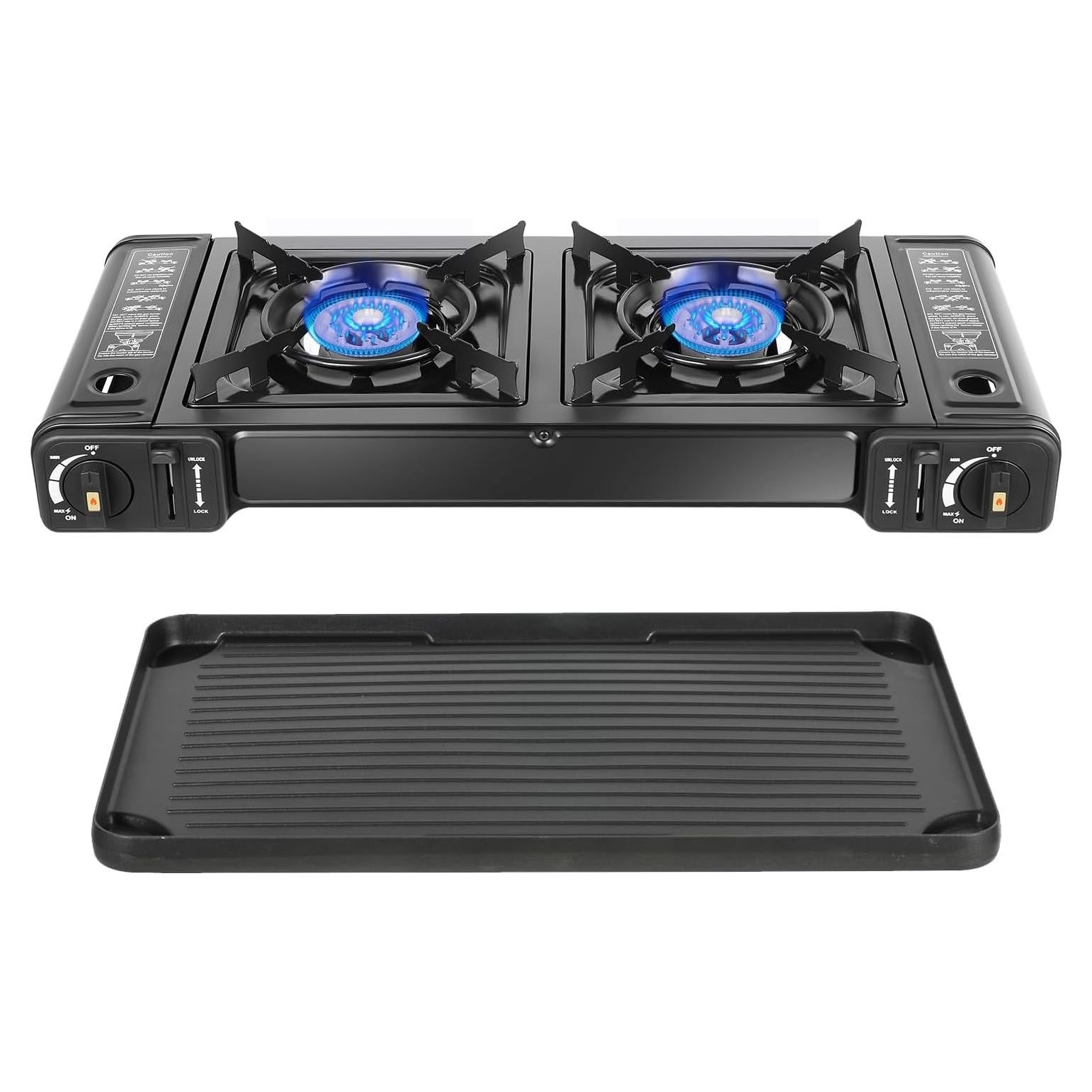 Estufa de Camping Butano HuaShuani Doble Quemador 3924 BTU