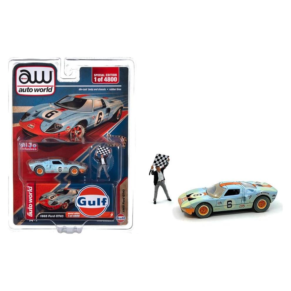 Coche Diecast 1965 GT40 #6 Auto World 1/64 Edición Limitada