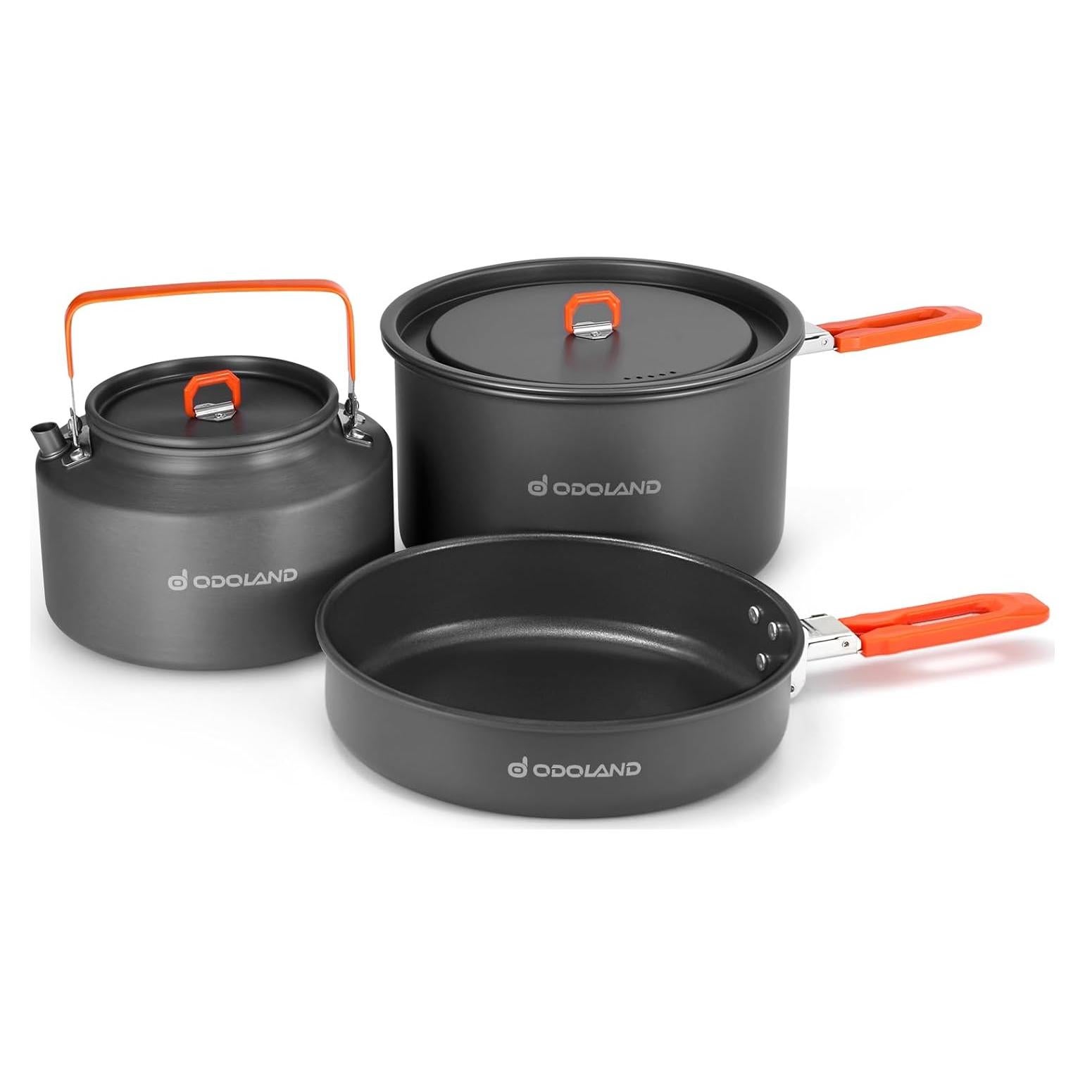 Kit de Cocina para Camping Odoland 1.9L Olla 0.86L Sartén