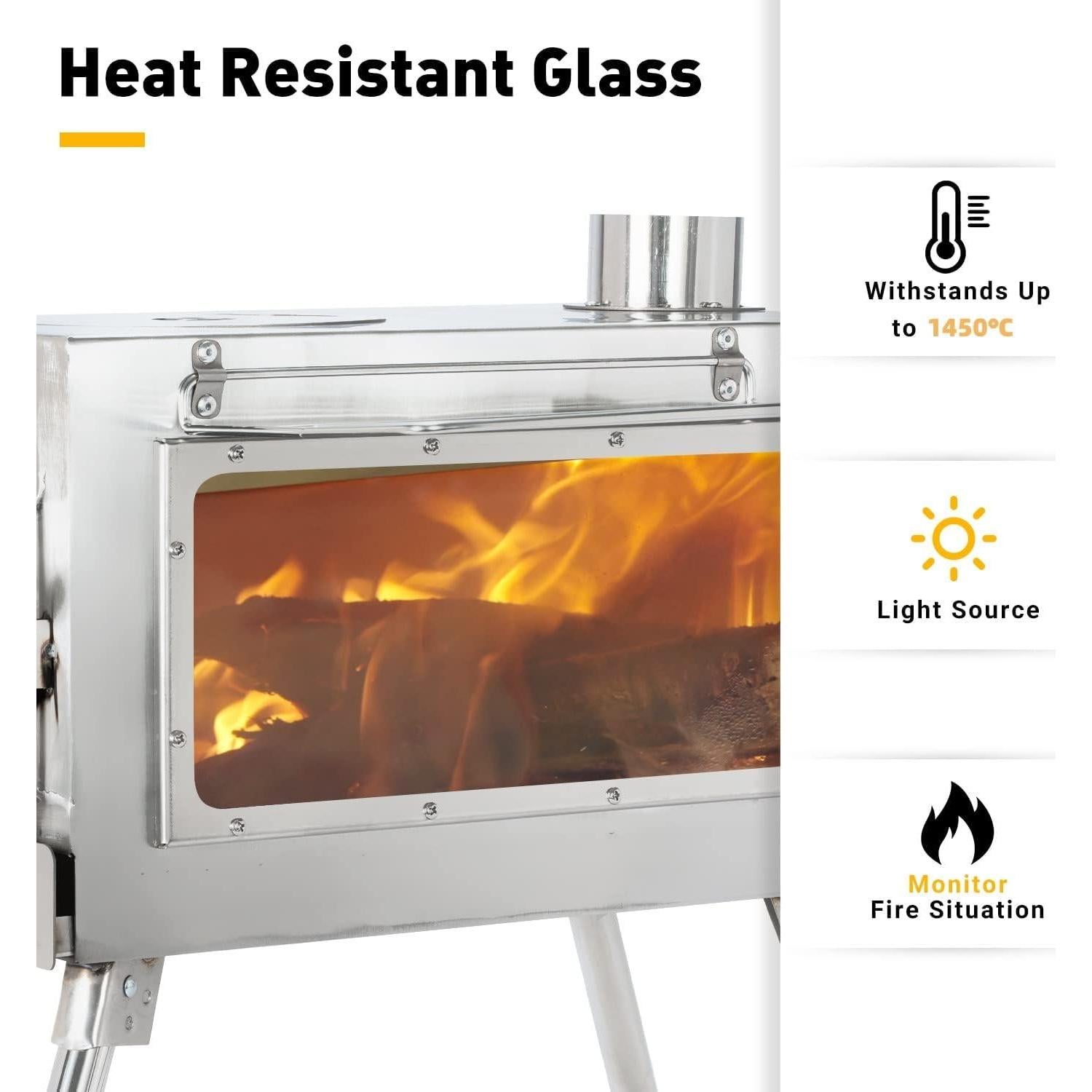 Estufa de Camping Womeyork-4 Portátil de Leña 47x27x27cm