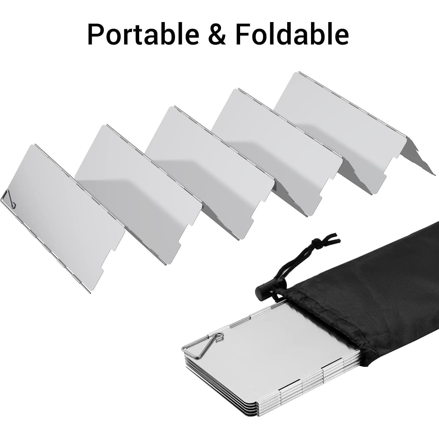 Paravientos para Estufa de Camping Ohuhu 8 Placas Aluminio Plegable