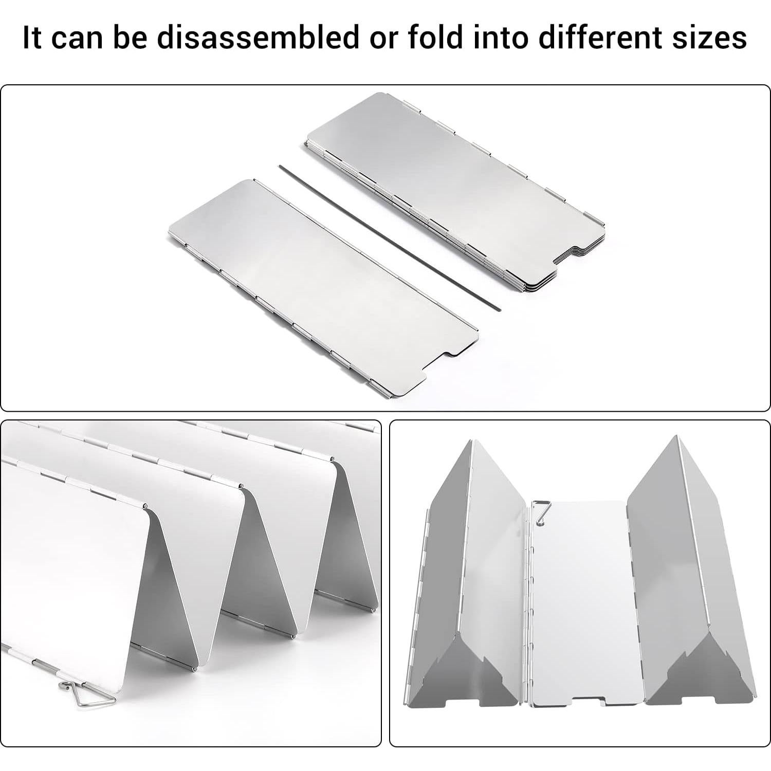 Paravientos para Estufa de Camping Ohuhu 8 Placas Aluminio Plegable