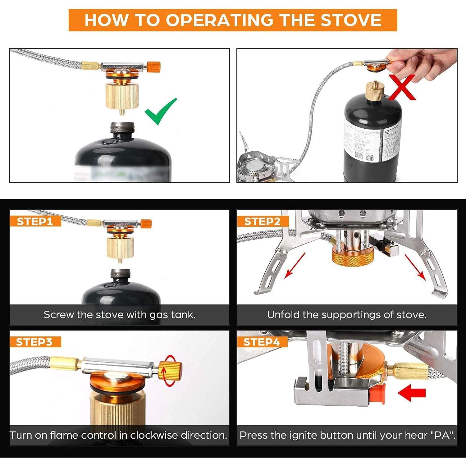 Kit de Cocina para Camping Odoland 15 Piezas + Estufa 3500W