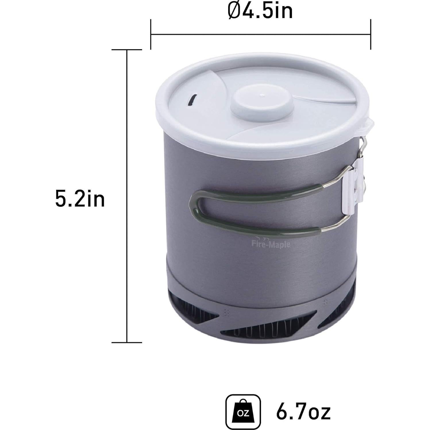 Olla de Camping Fire-Maple 1L Aluminio Anodizado Duro Plegable