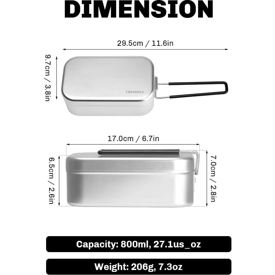 Caja de Almuerzo Bento Fire-Maple Frost 800ml para Camping
