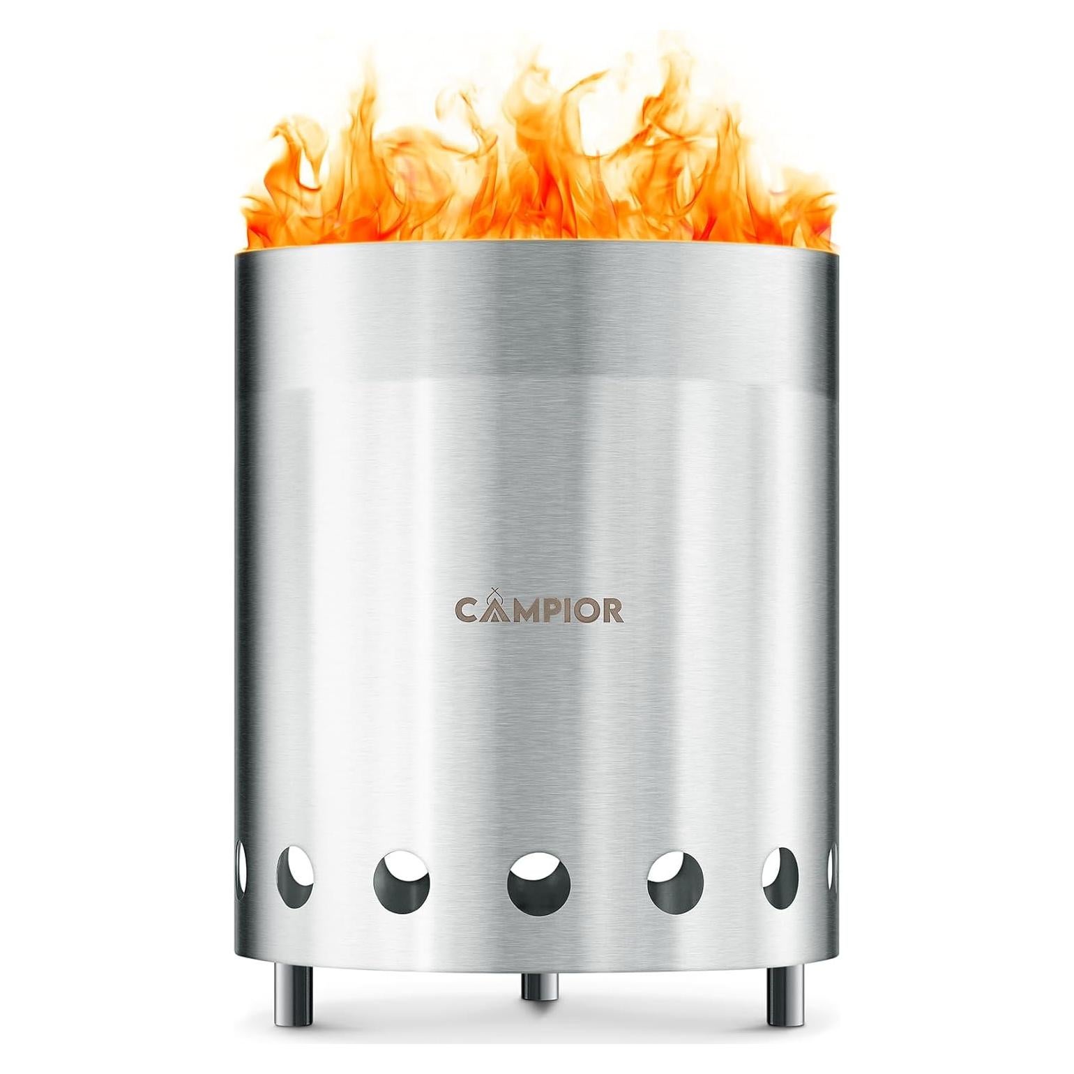 Estufa de Fuego a Leña Campior 15 cm Acero Inoxidable Portátil