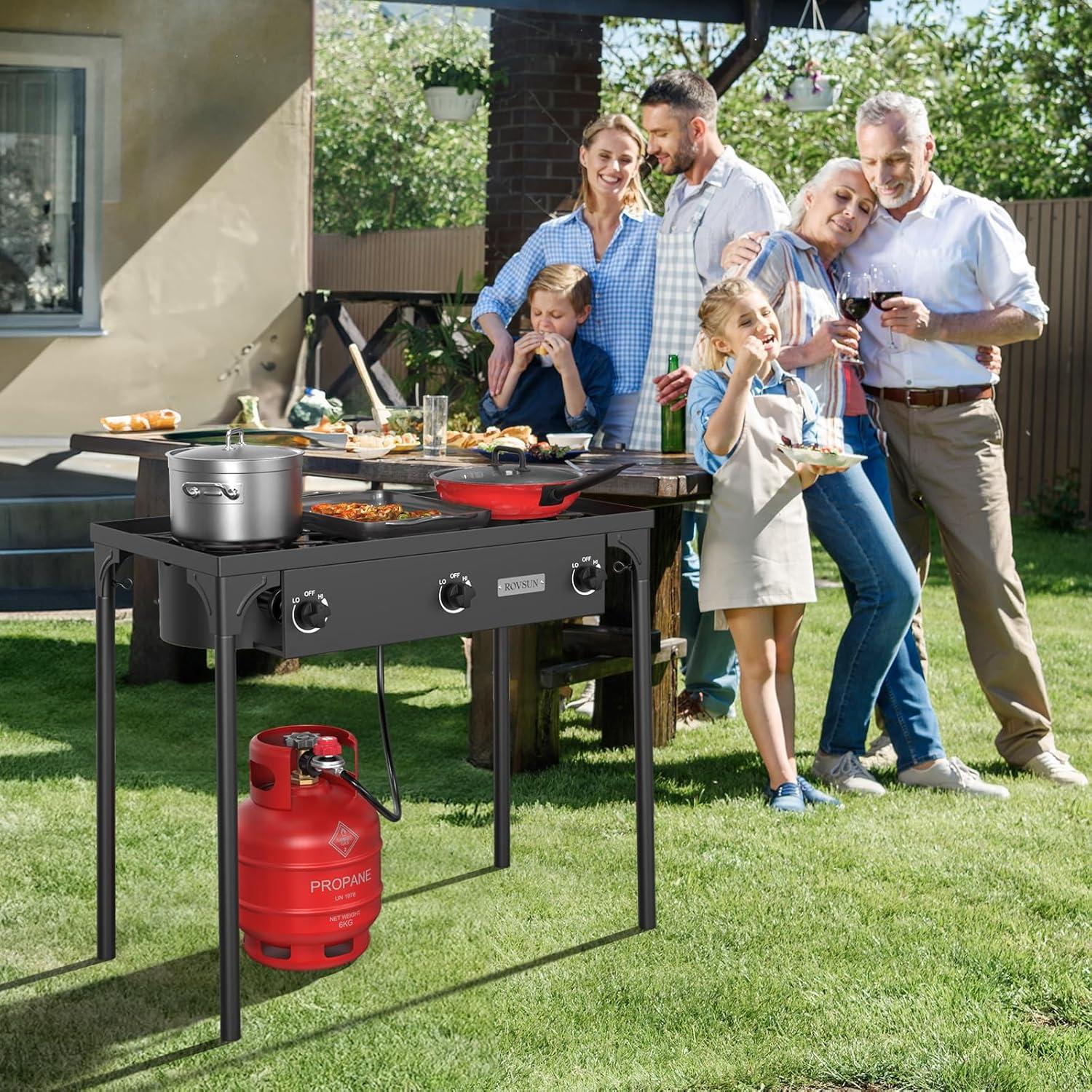 Estufa de Gas Propano ROVSUN 3 Quemadores 225,000 BTU