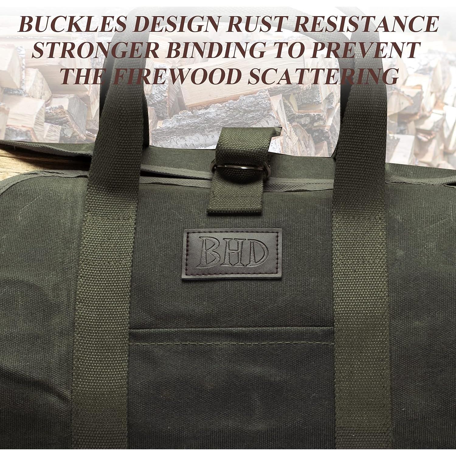 Transportador de Leña BHD Lona Encera 99x46 cm Verde Militar