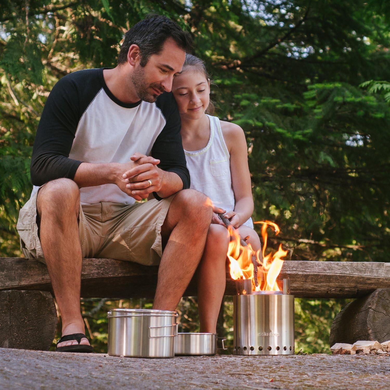 Combo Estufa de Camping Solo Stove Campfire + Set de 2 Ollas