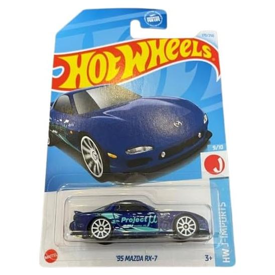 Hot Wheels Mazda RX-7 1995 Azul J-Imports 1:64