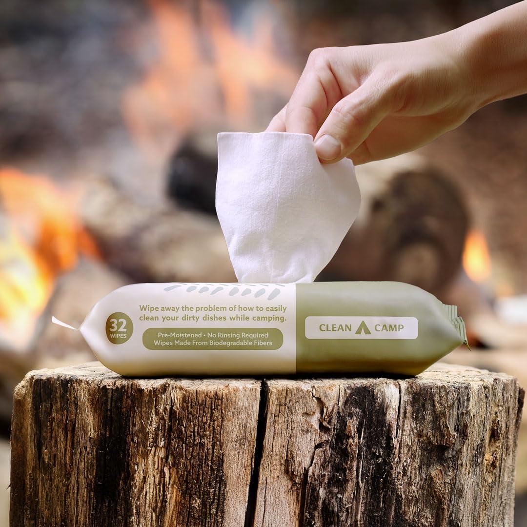 Toallitas Prehumedecidas Clean Camp 100% Biodegradables 188g