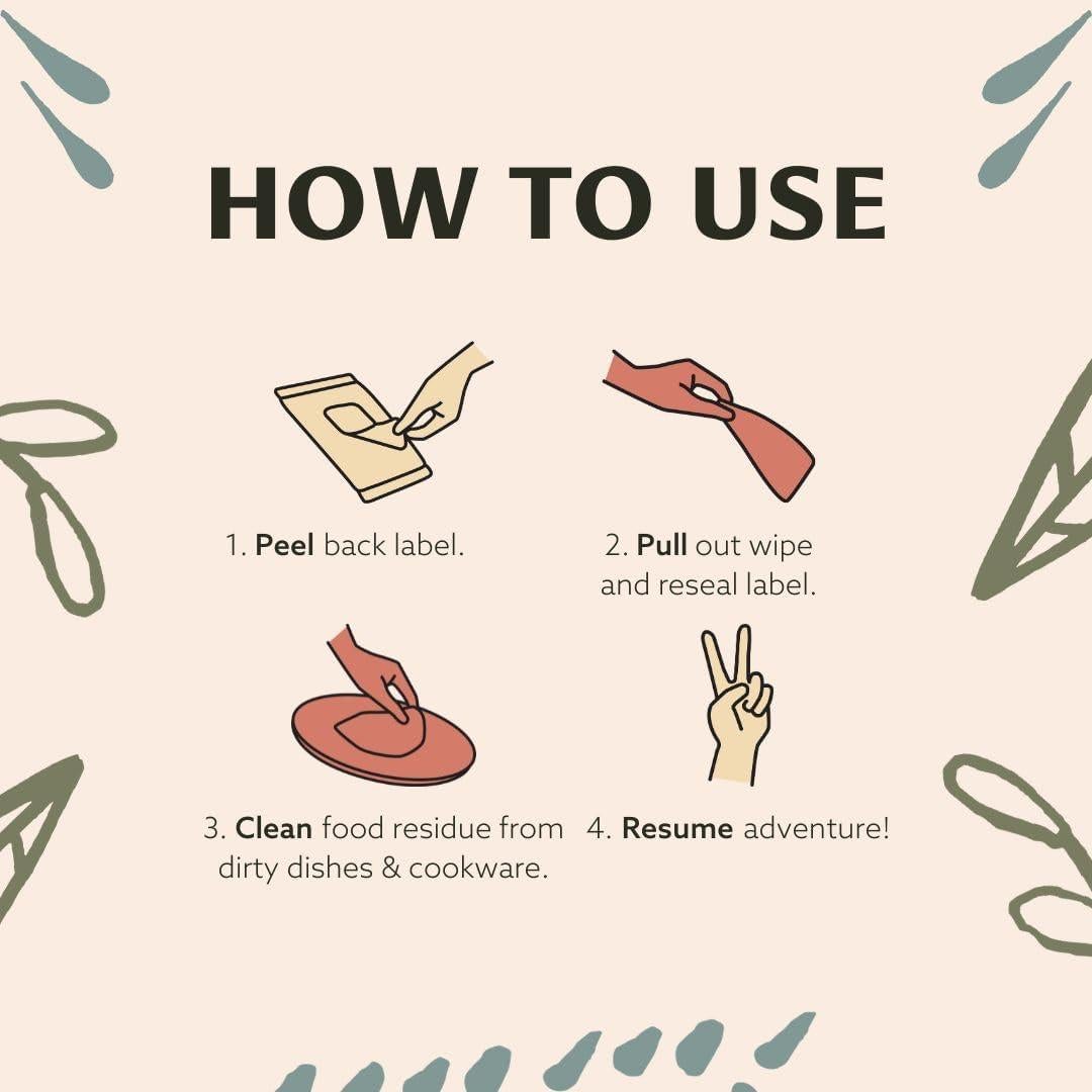 Toallitas Prehumedecidas Clean Camp 100% Biodegradables 188g