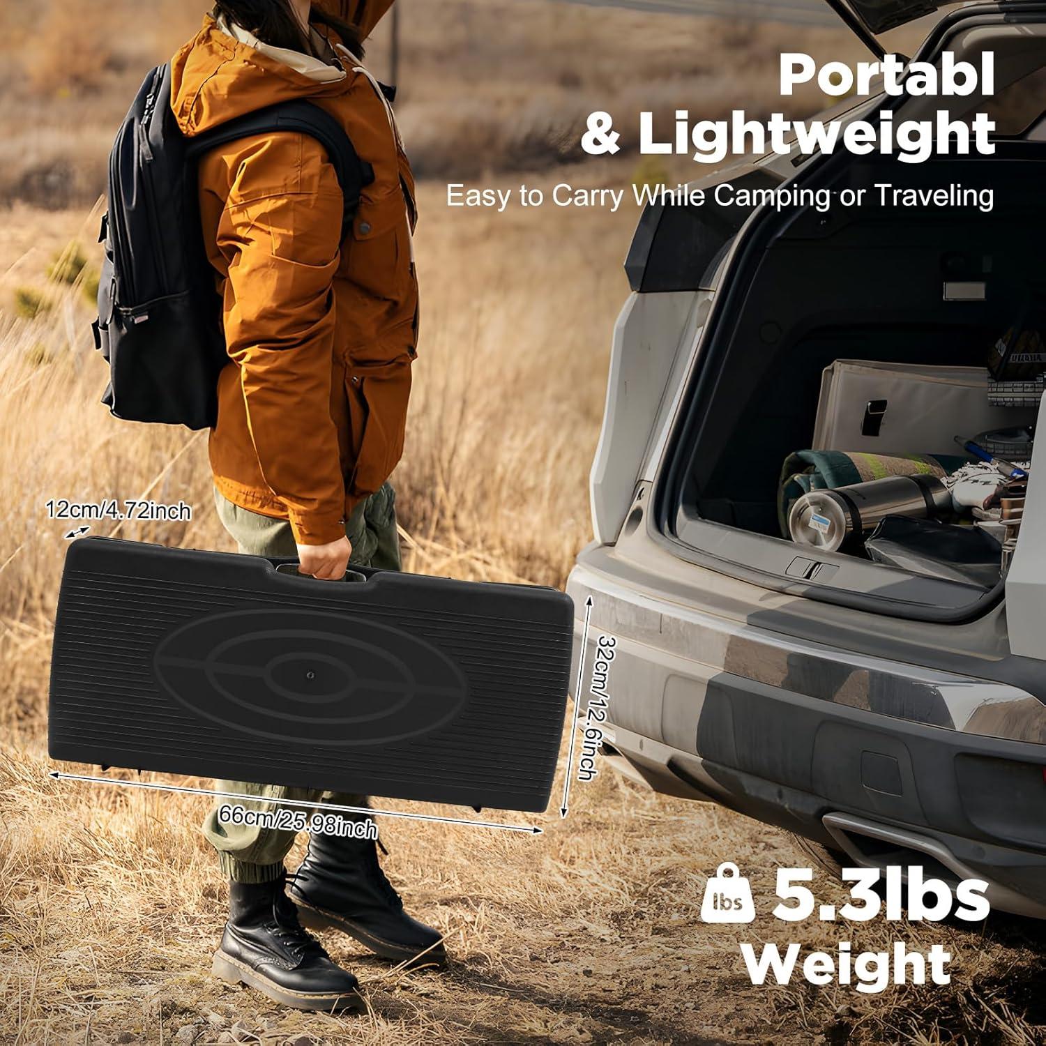 Estufa de Camping Portátil QUEWATSA Doble Quemador Butano 64x27.8cm