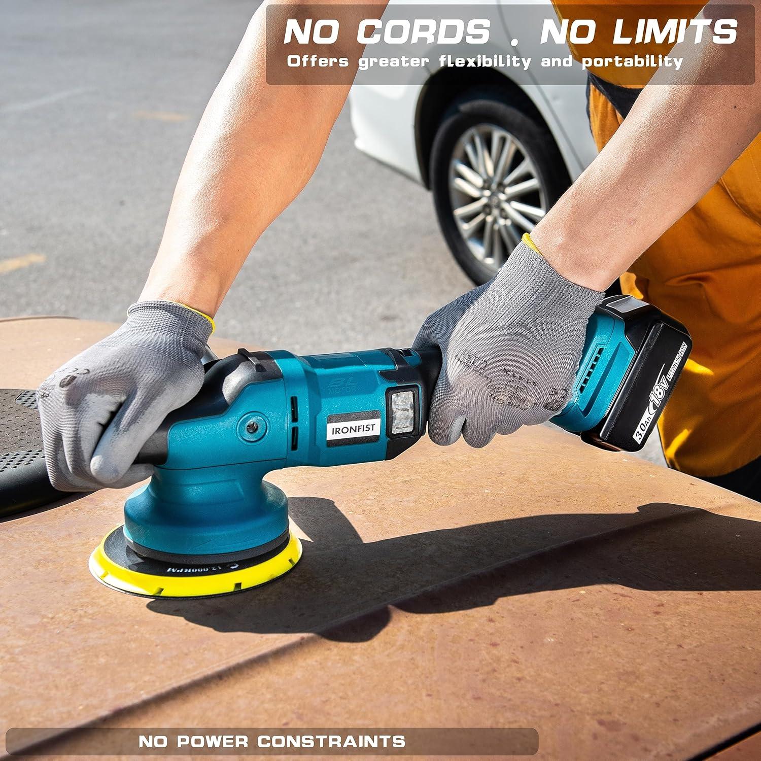 Pulidora de Coche Inalámbrica IRONFIST 6" 750-6800RPM