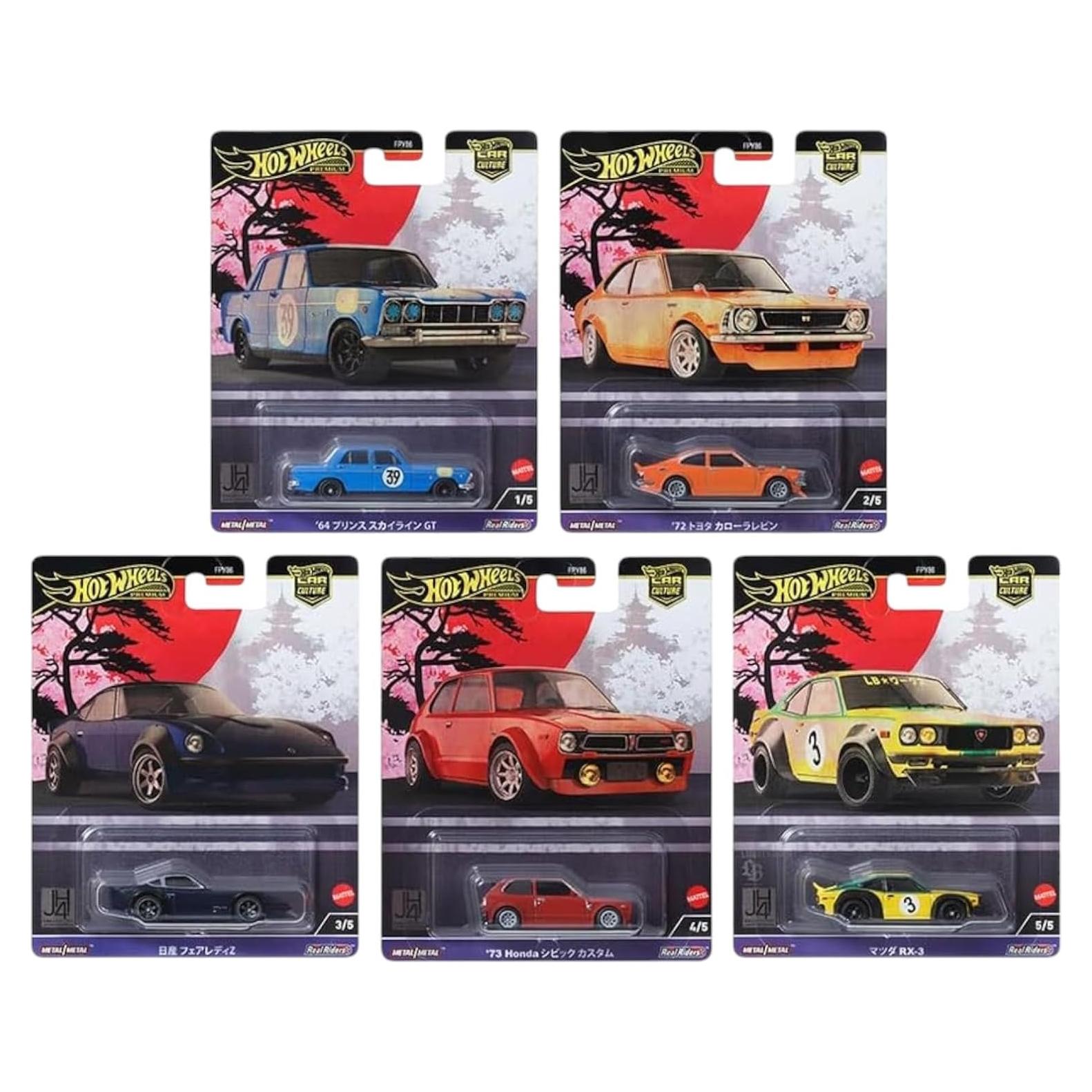 Colección Premium Hot Wheels Autos Japoneses 5 Modelos 1:64