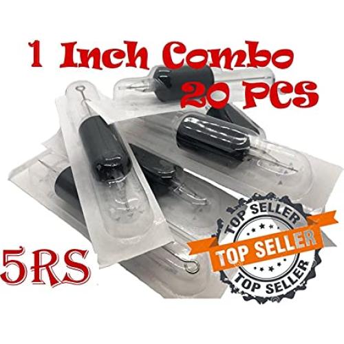 Tatmax 20 Piezas Agujas y Tubos Desechables 25mm 5RS 7RS 9RS 11RS 14RS