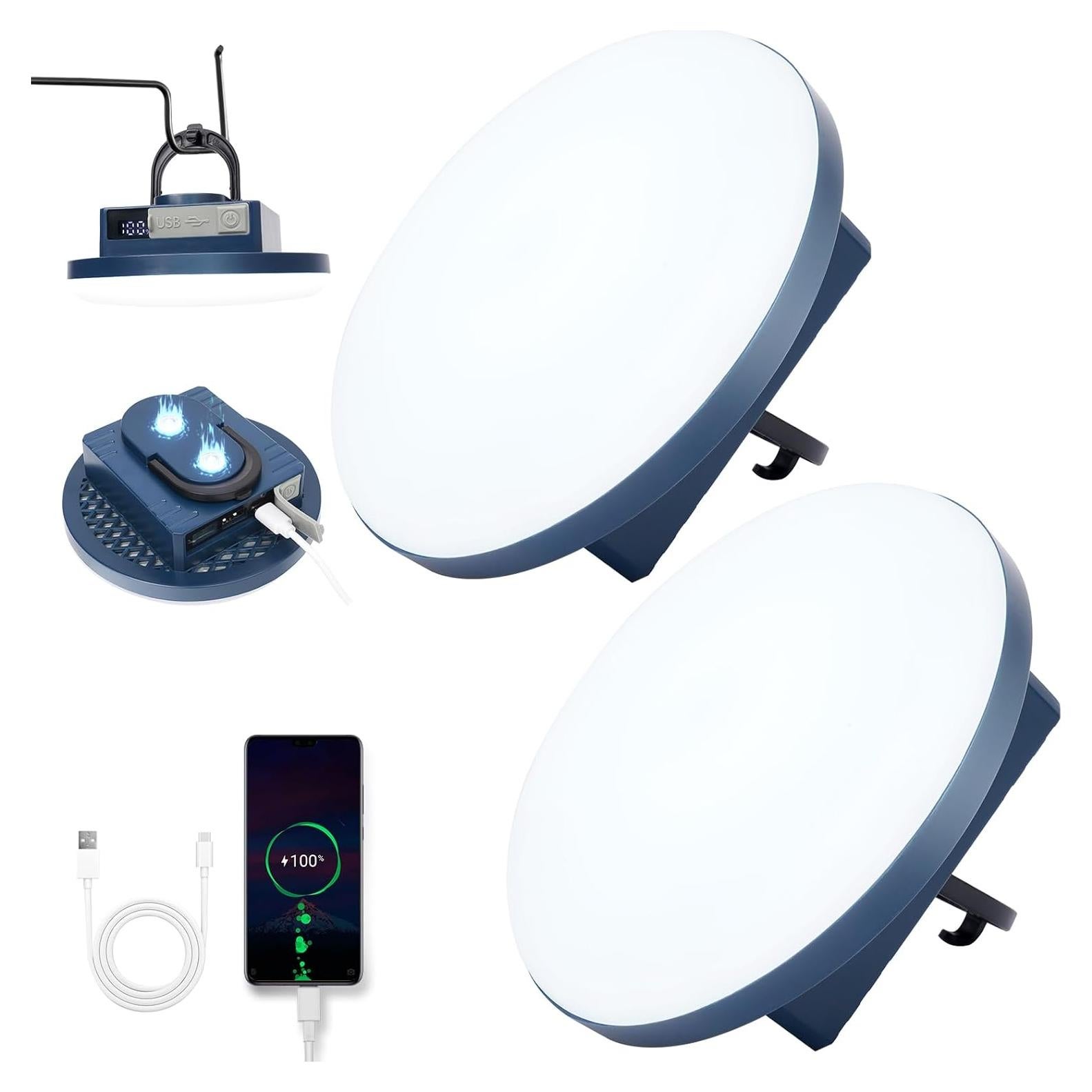 Linterna de Camping Recargable Yunchenghui 2Pack 7500mAh