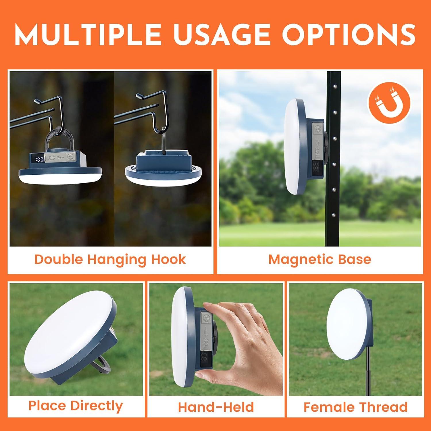 Linterna de Camping Recargable Yunchenghui 2Pack 7500mAh