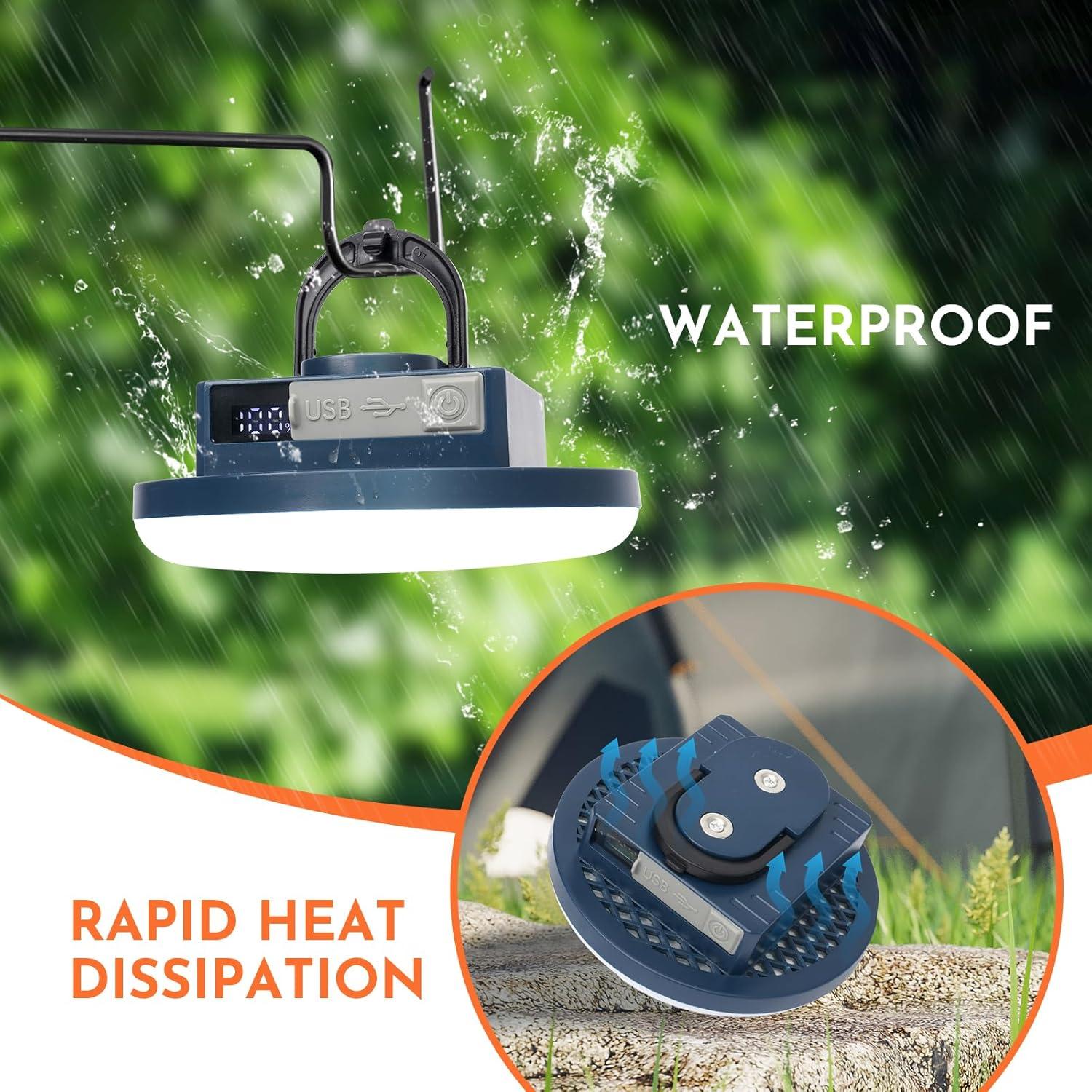 Linterna de Camping Recargable Yunchenghui 2Pack 7500mAh