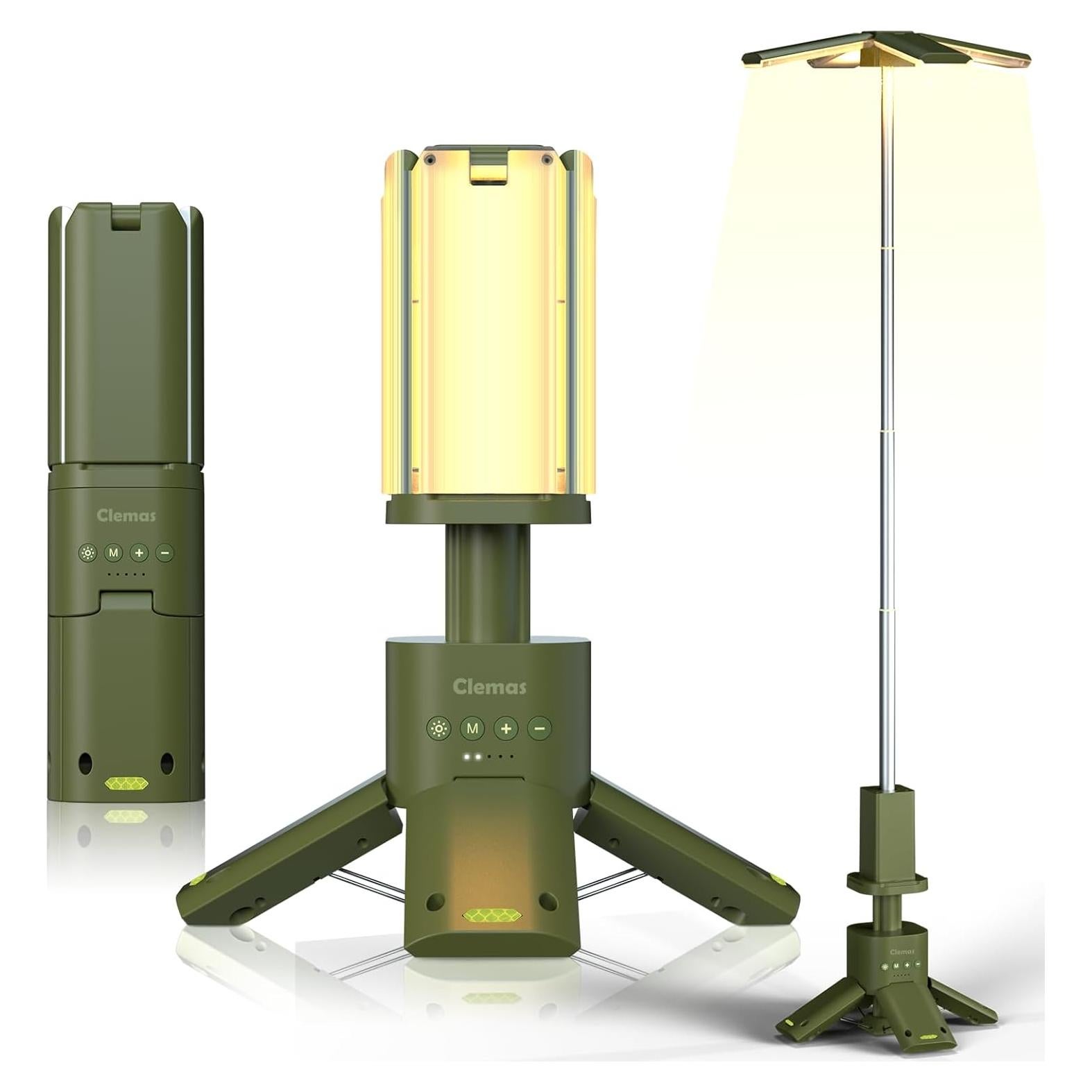 Luces de Camping Telescópicas Clemas 14000mAh 6000LM Verde