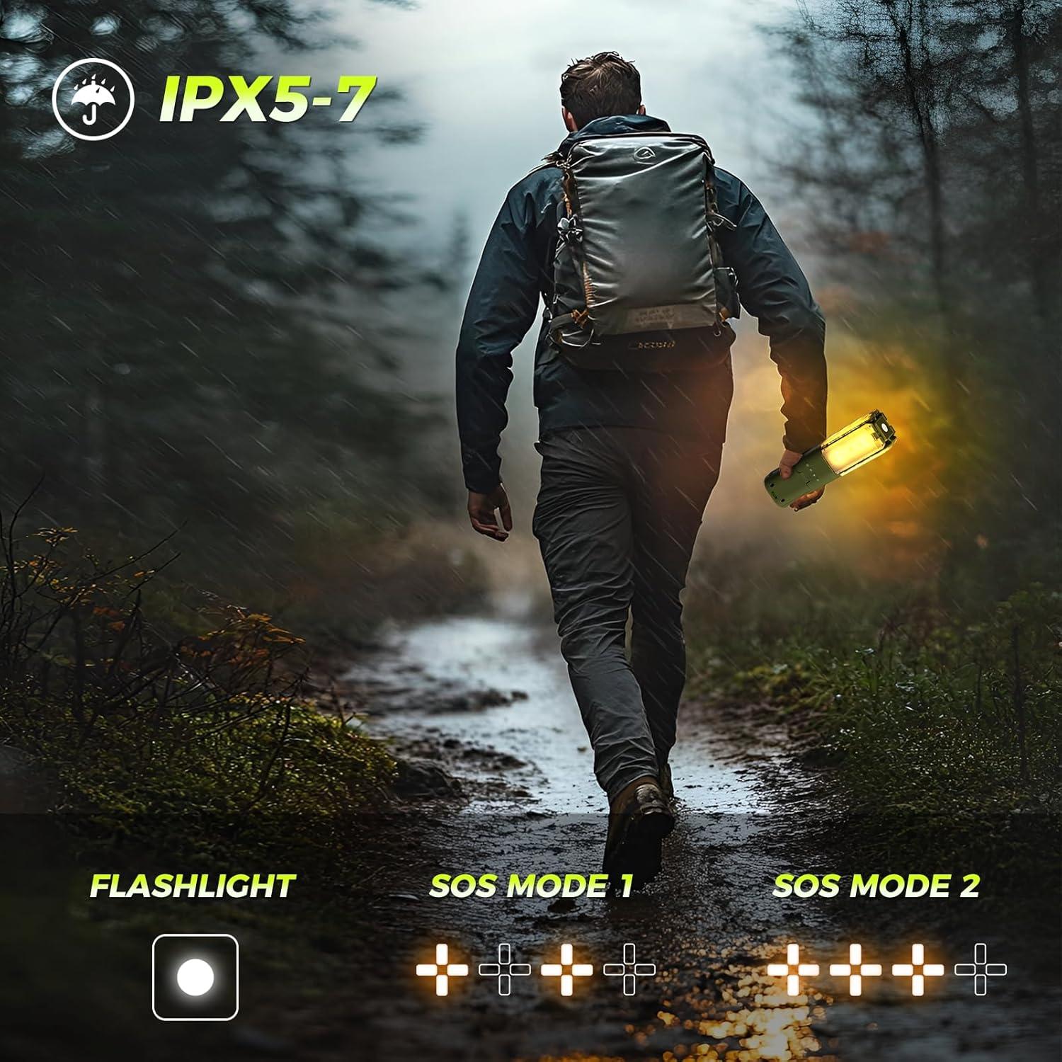 Luces de Camping Telescópicas Clemas 14000mAh 6000LM Verde