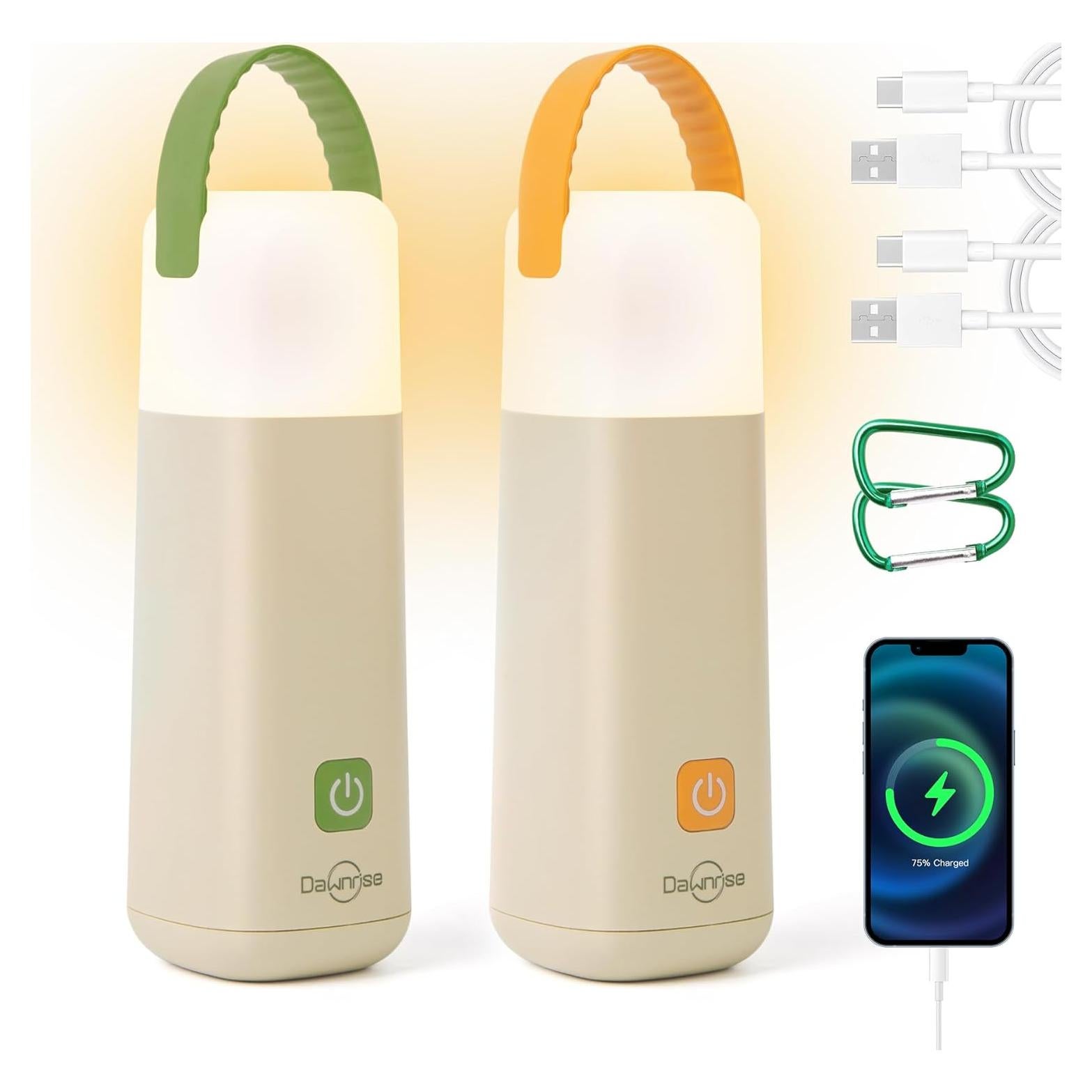 Linterna LED de Camping Dawnrise NL649-G, 350 Horas Luz Recargable