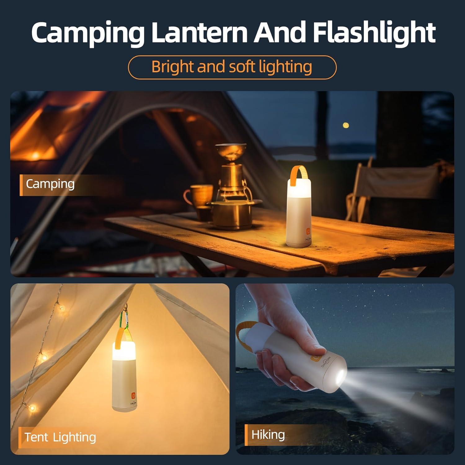 Linterna LED de Camping Dawnrise NL649-G, 350 Horas Luz Recargable