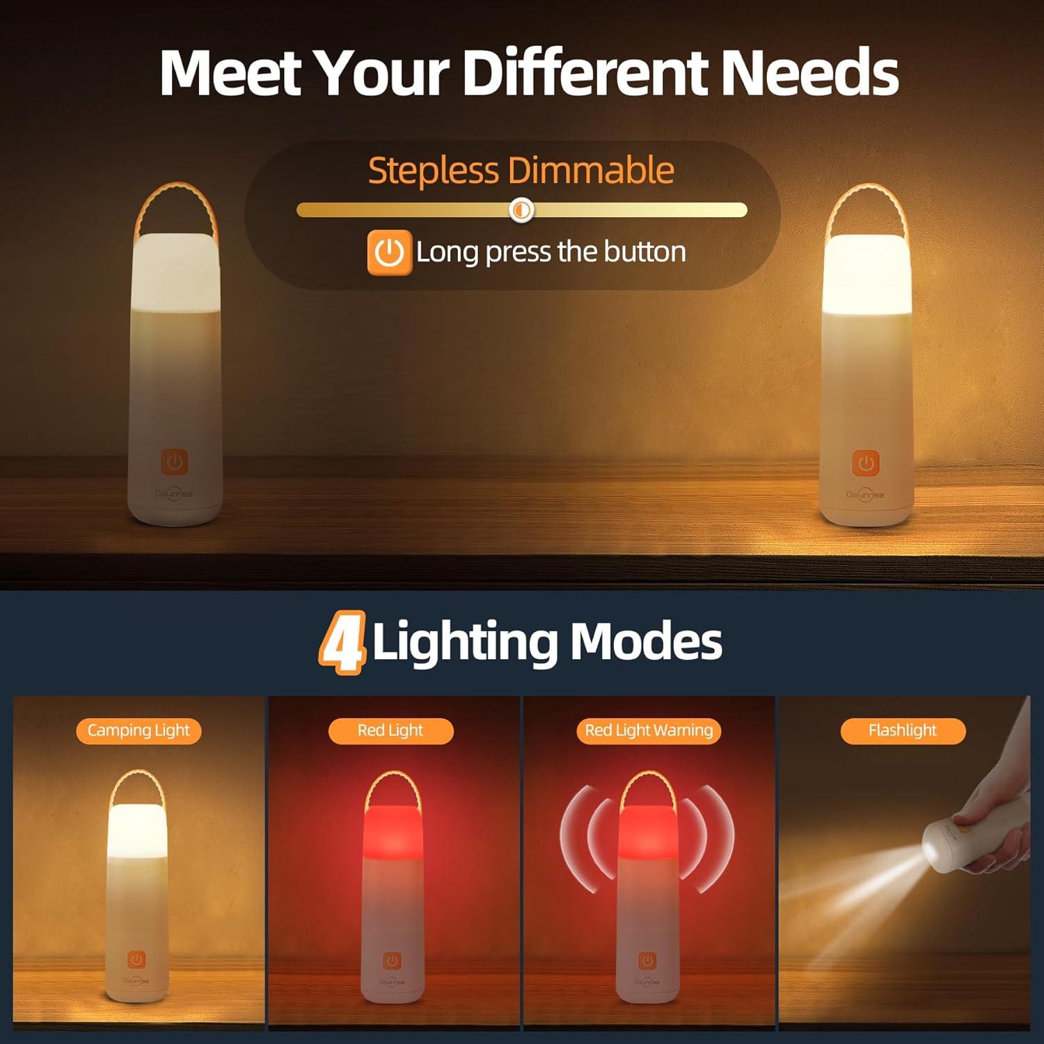 Linterna LED de Camping Dawnrise NL649-G, 350 Horas Luz Recargable