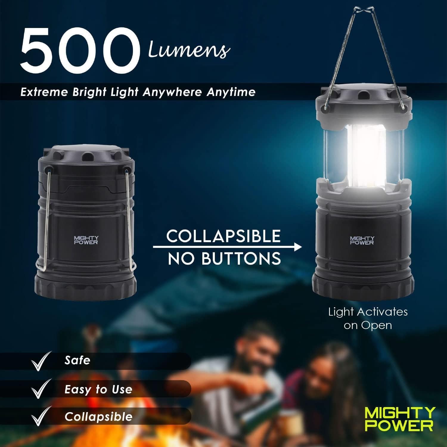 Linterna LED colapsable Mighty Power 360° 12h camping