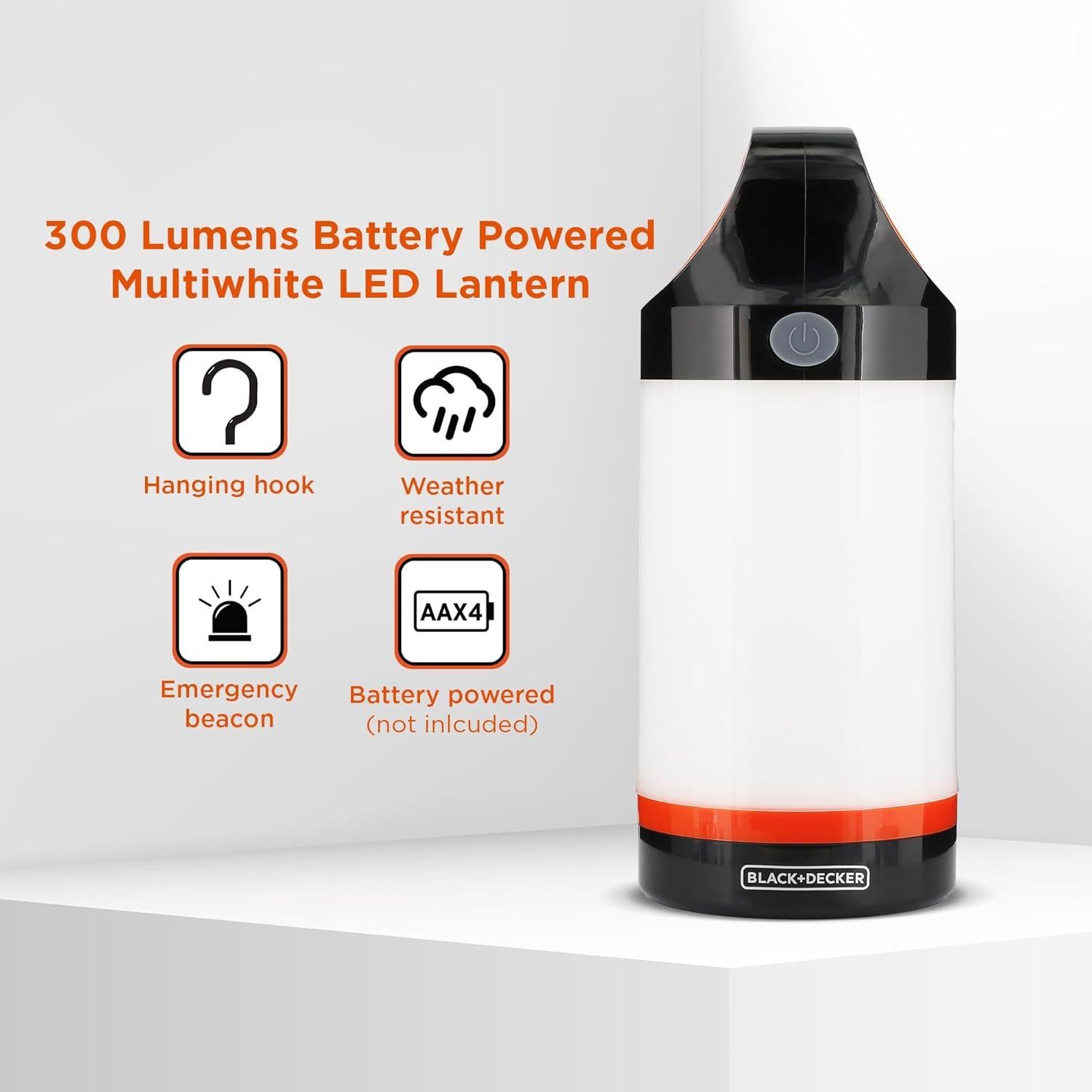 Lámpara LED BLACK+DECKER 300 Lúmenes Multiwhite IP65