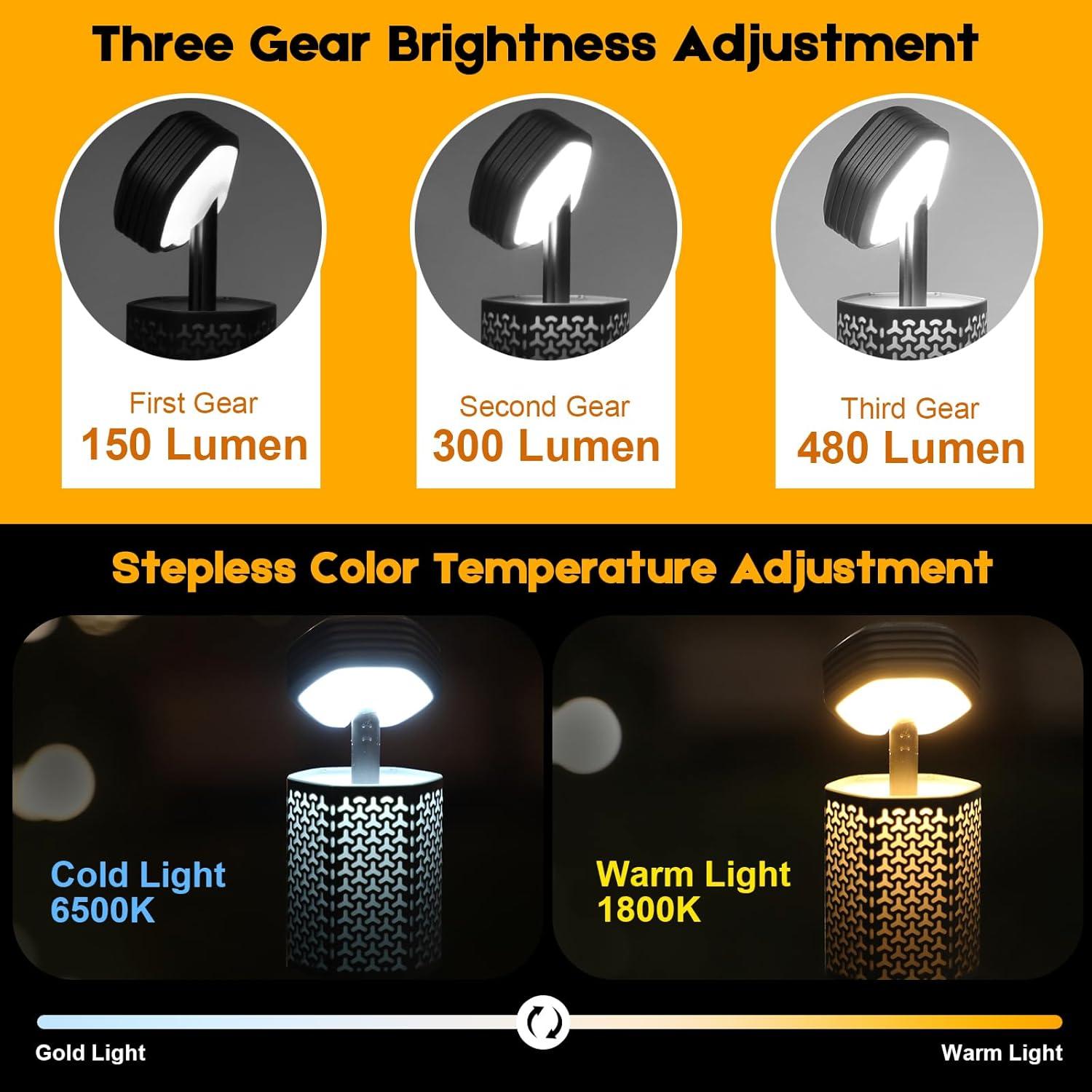 Linterna de Camping Recargable MOPGLR 10500mAh Telescópica