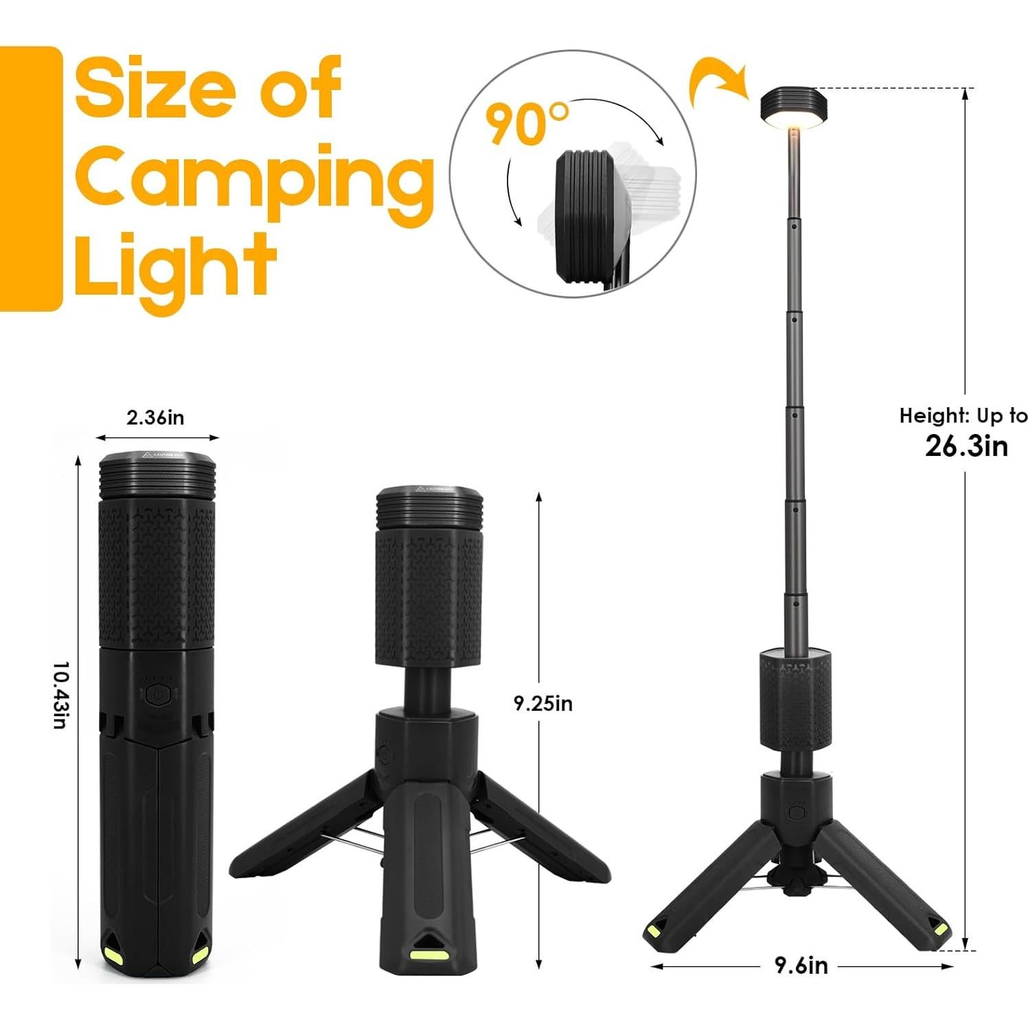 Linterna de Camping Recargable MOPGLR 10500mAh Telescópica