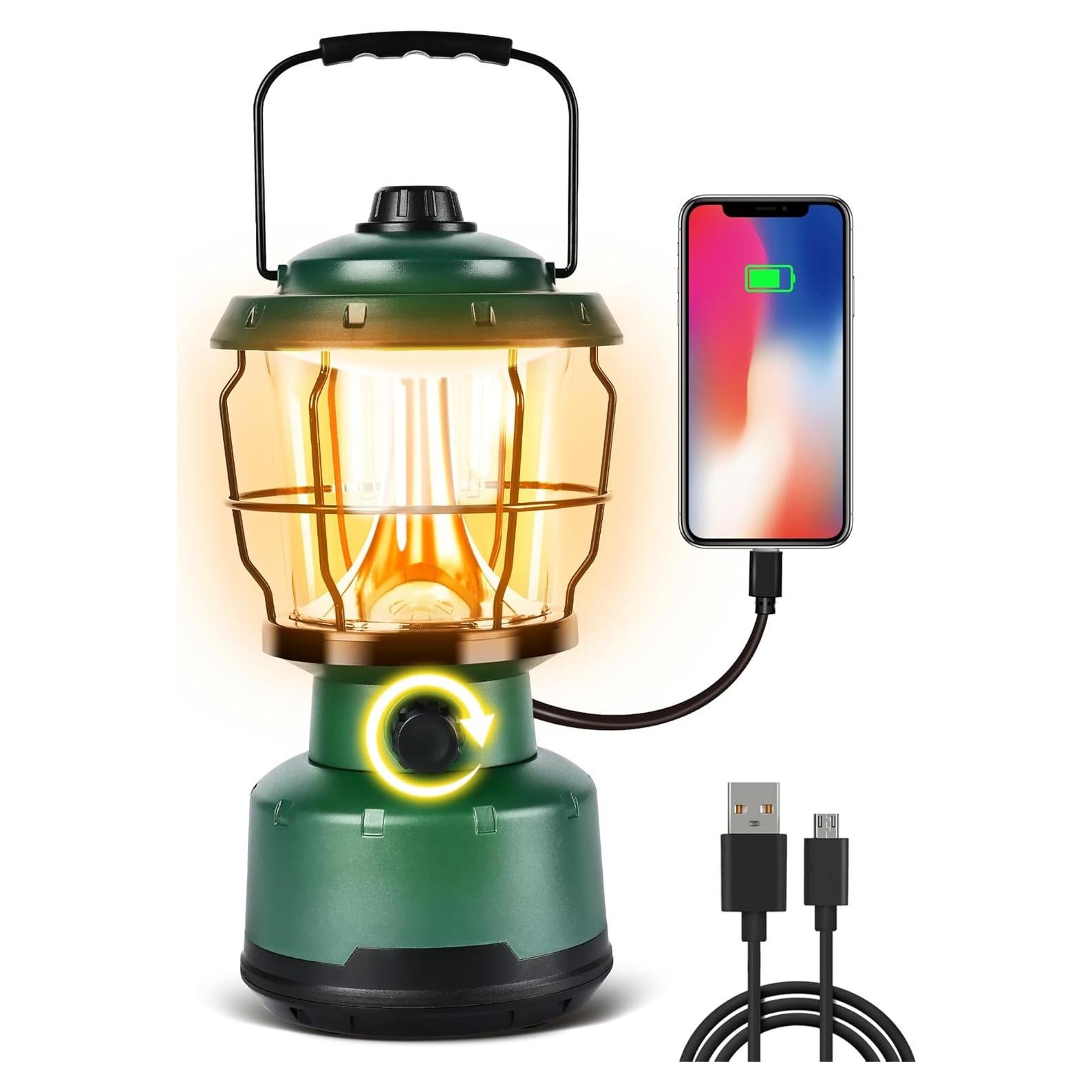 Linterna de Camping LED Drfx 2500LM Recargable Verde Bosque