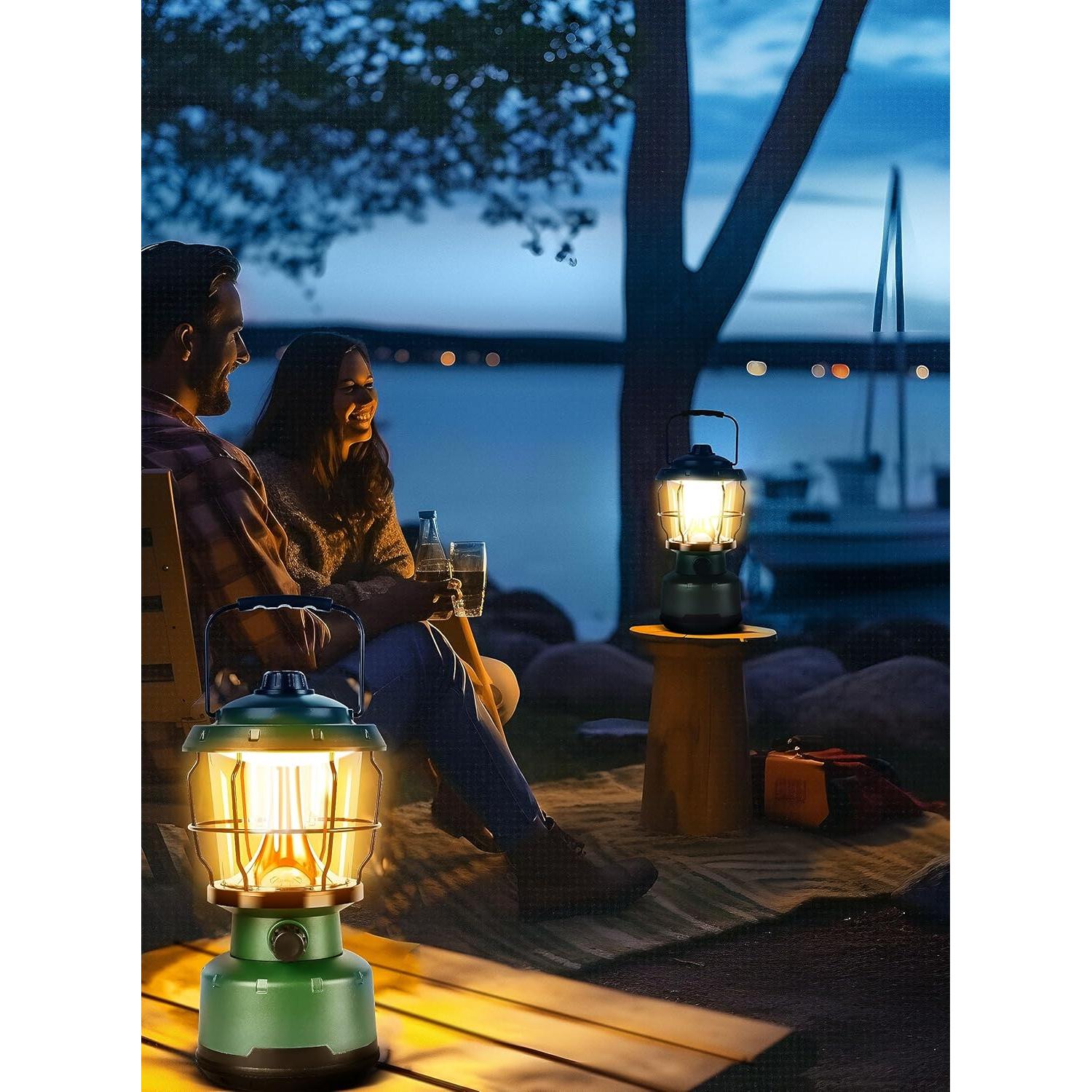 Linterna de Camping LED Drfx 2500LM Recargable Verde Bosque