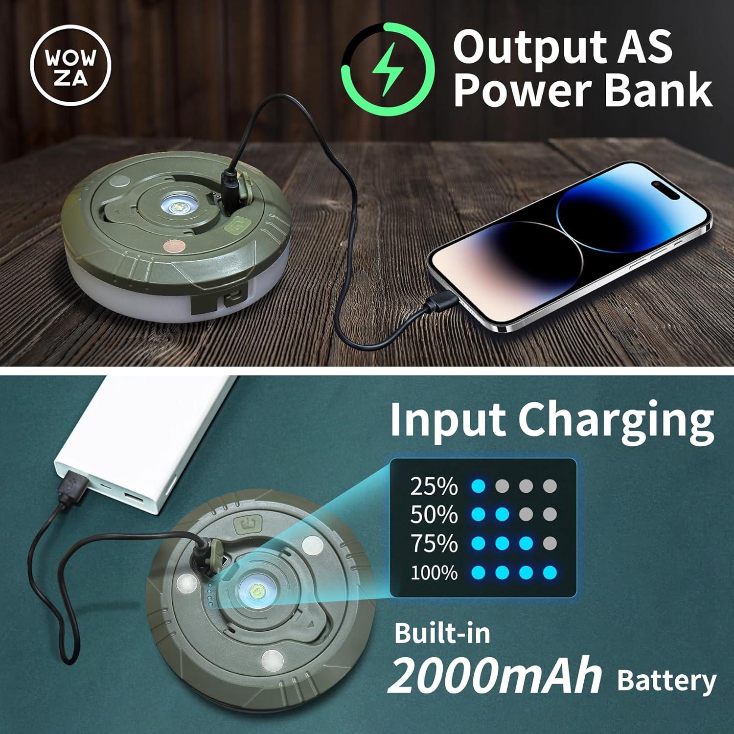 Luces de Camping Retráctiles Sprian 10m 2000mAh Impermeables