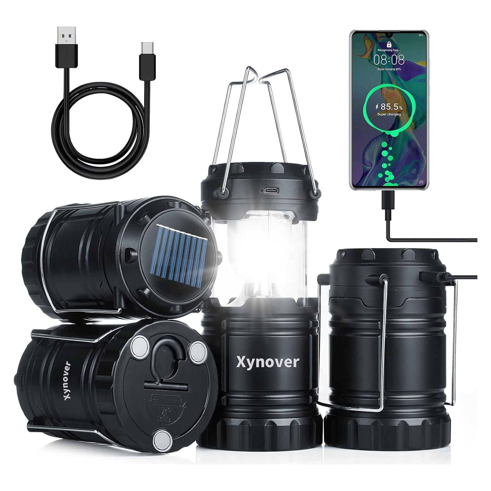 Linterna Solar Xynover 4 Pack LED Recargable 100 Lúmenes