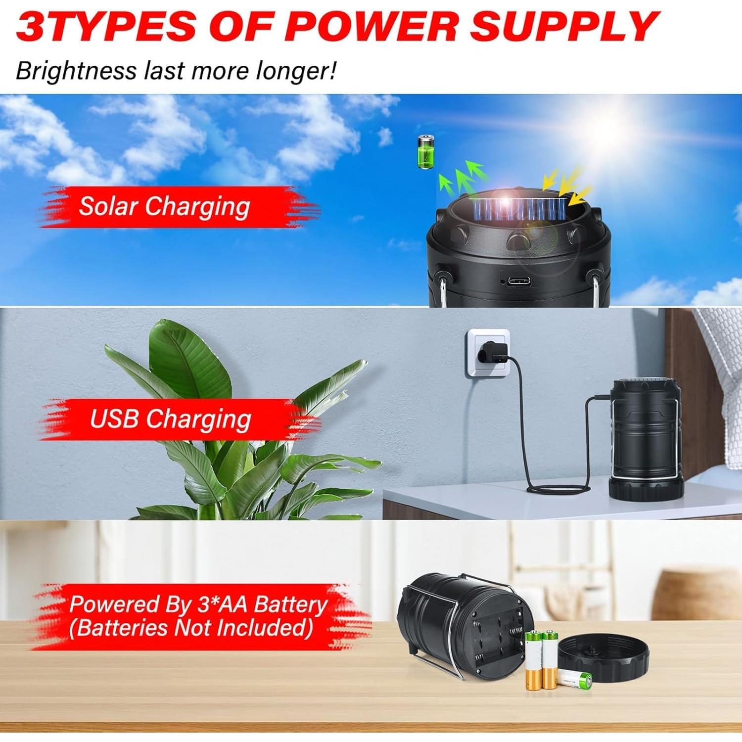 Linterna Solar Xynover 4 Pack LED Recargable 100 Lúmenes