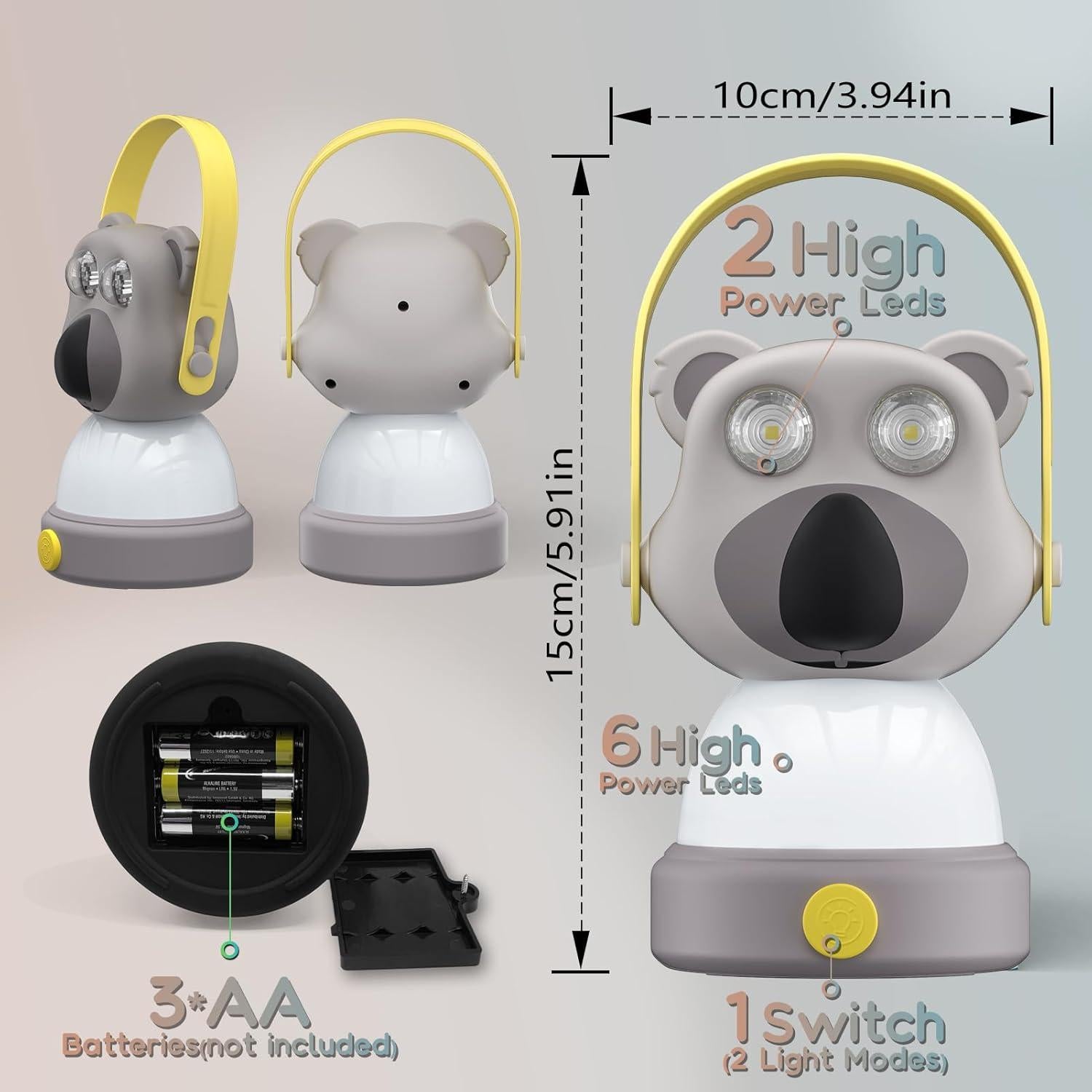 Linterna de Camping para Niños HEYAXA Koala, Luz Nocturna