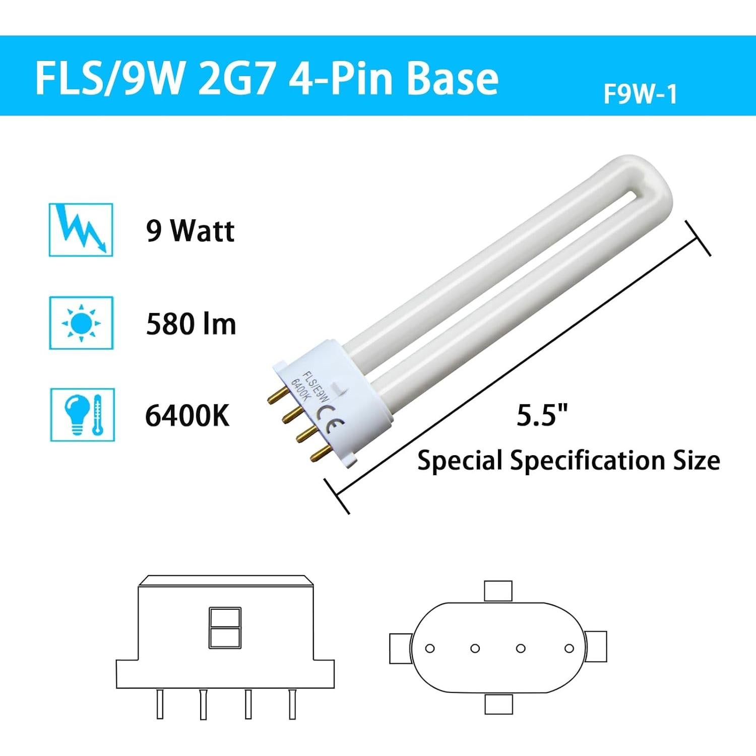 Bombillas de Linterna de Camping KosunRefill 6400K Base 2G7 - Paquete de 2