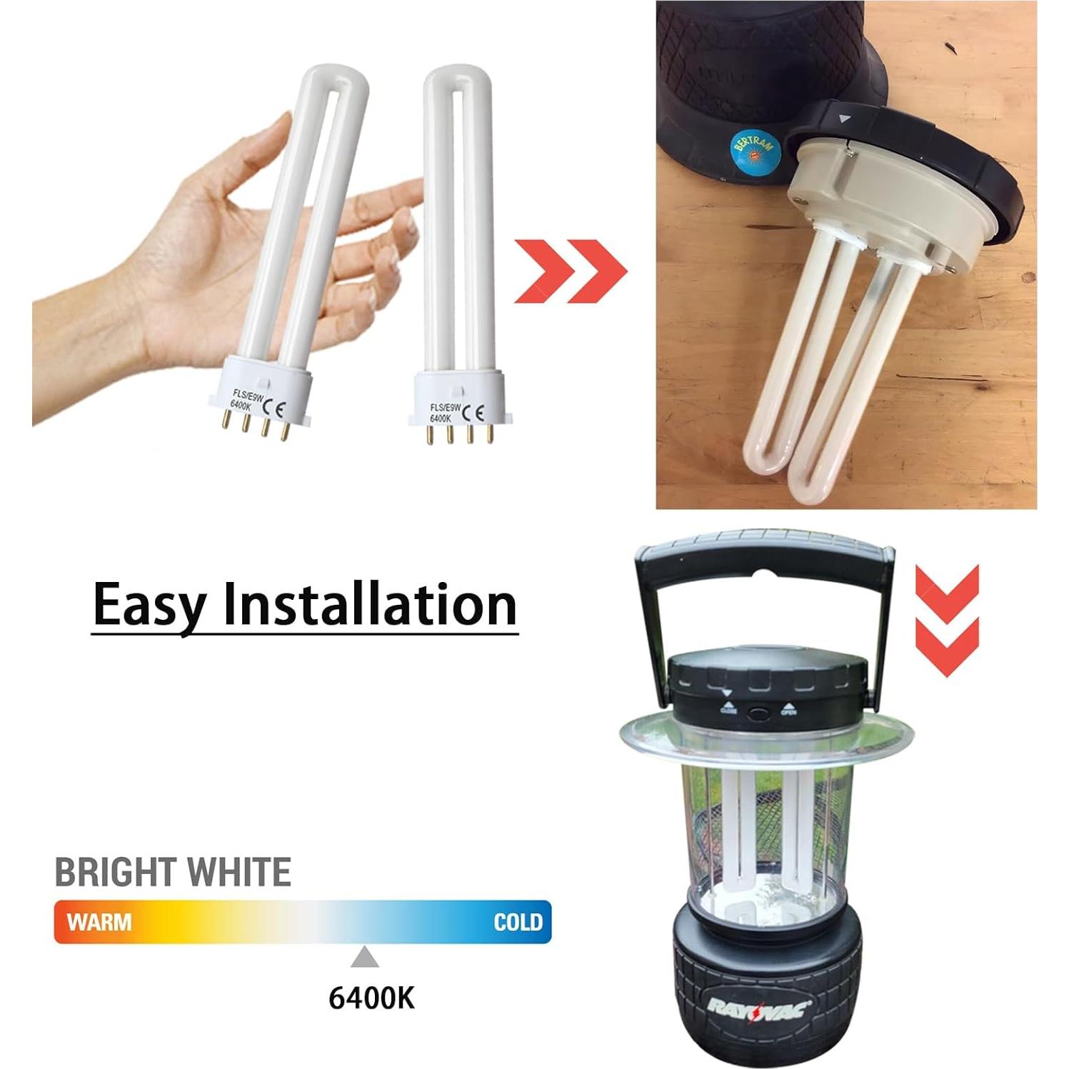 Bombillas de Linterna de Camping KosunRefill 6400K Base 2G7 - Paquete de 2