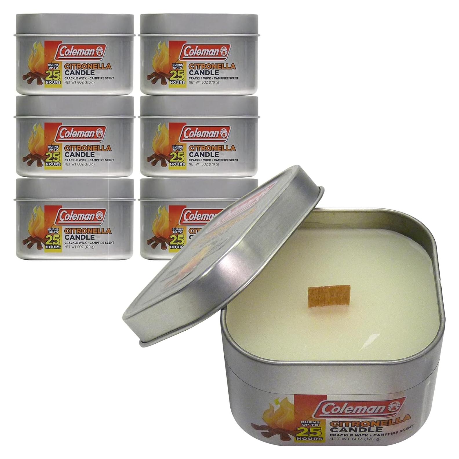 Vela de Citronela Aromatizada Coleman para Exteriores - 6 Unidades