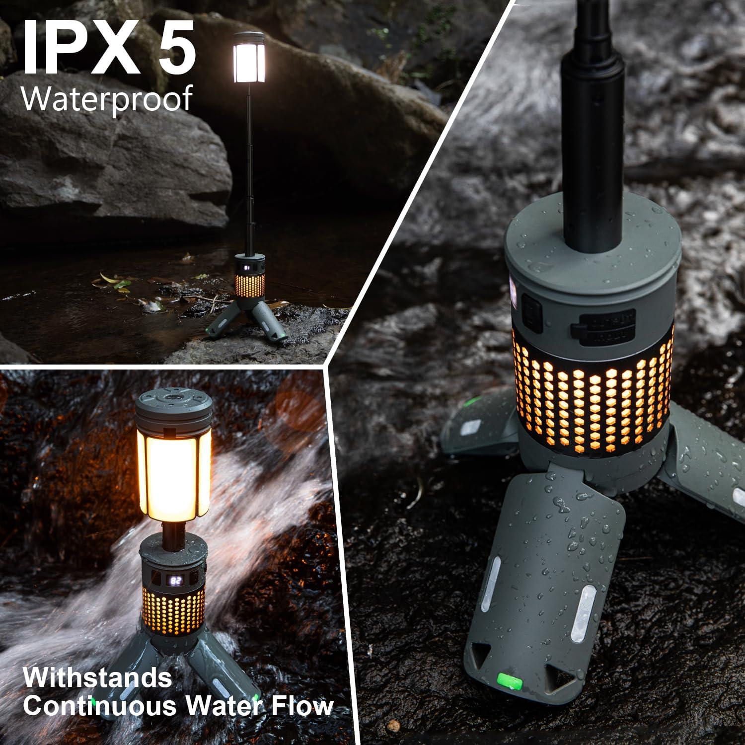 Telescopic Camping Lights, Rechargeable Camping Lights with Stand,12000mAh Collapsible Camping Lanterns, Magnetic Base Portable Flashlights IPX5 Waterproof for Camping,Hiking,Emergency Use