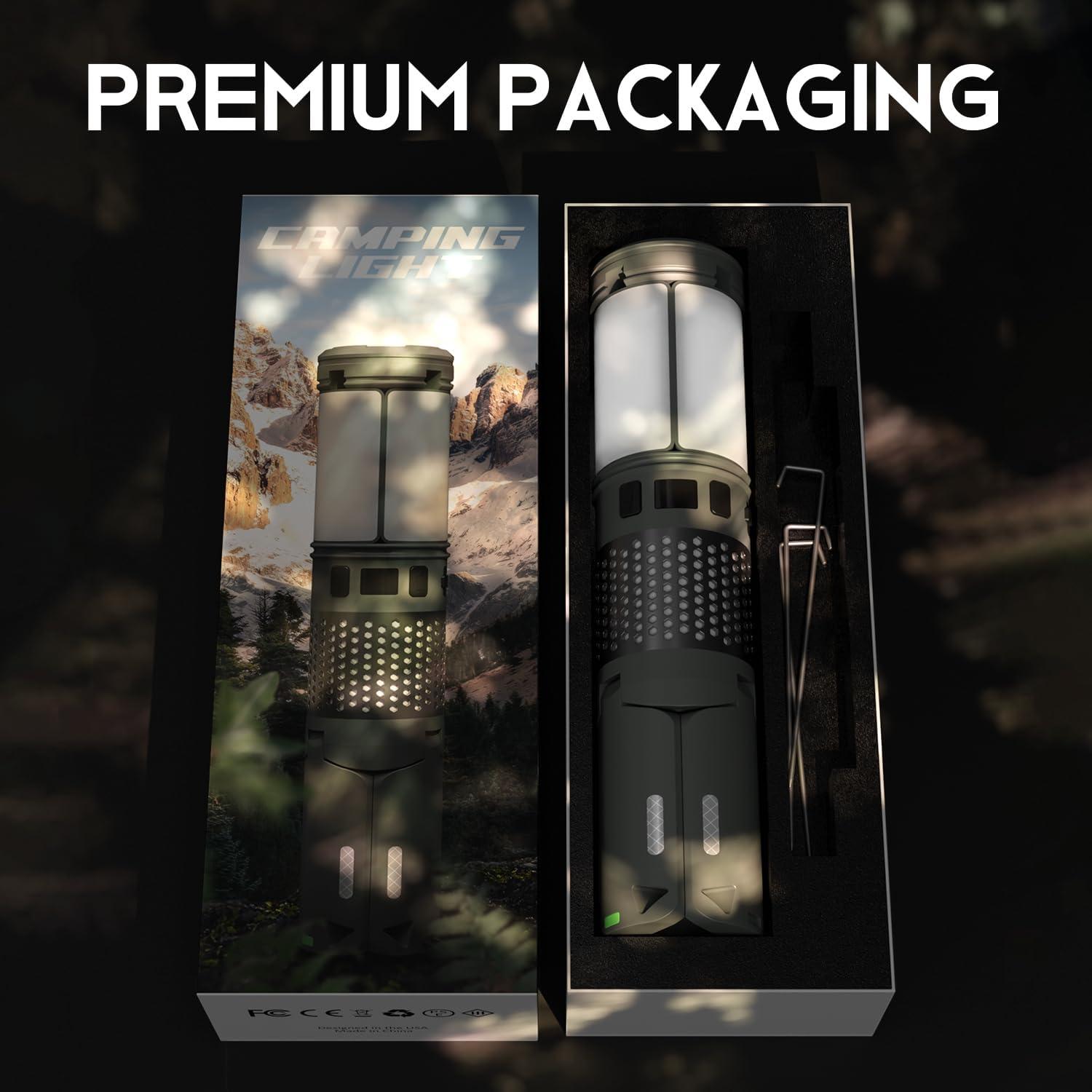 Telescopic Camping Lights, Rechargeable Camping Lights with Stand,12000mAh Collapsible Camping Lanterns, Magnetic Base Portable Flashlights IPX5 Waterproof for Camping,Hiking,Emergency Use