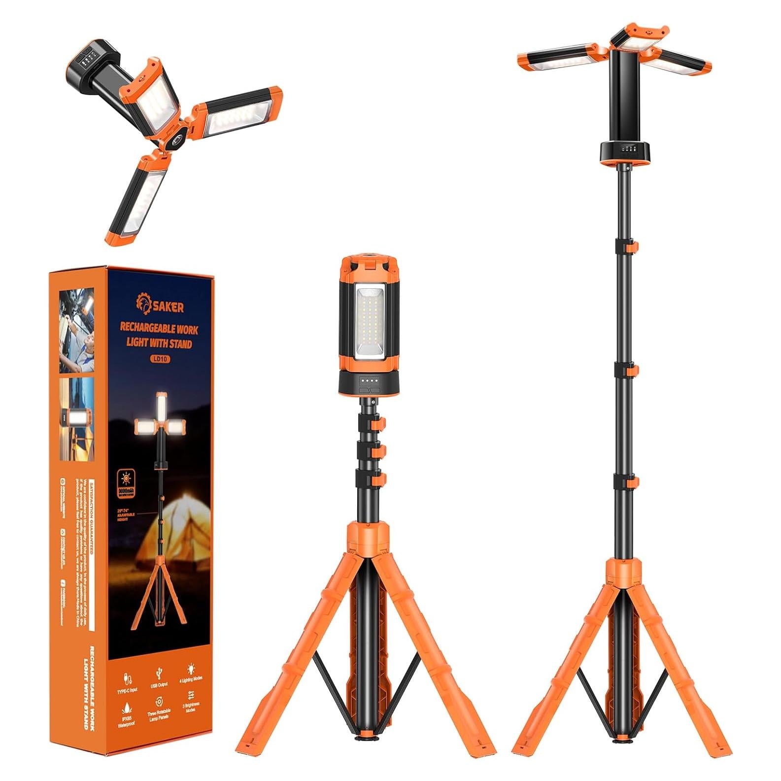 Luz de Camping Portátil Saker LD10 Recargable 800-3200 Lúmenes
