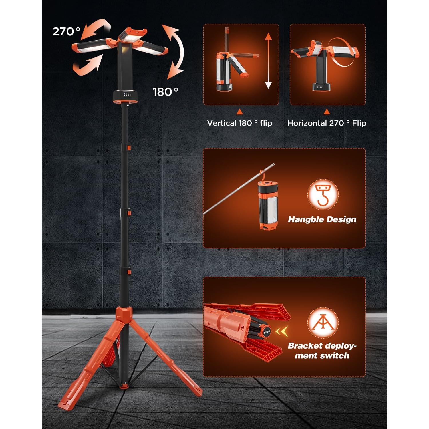 Luz de Camping Portátil Saker LD10 Recargable 800-3200 Lúmenes