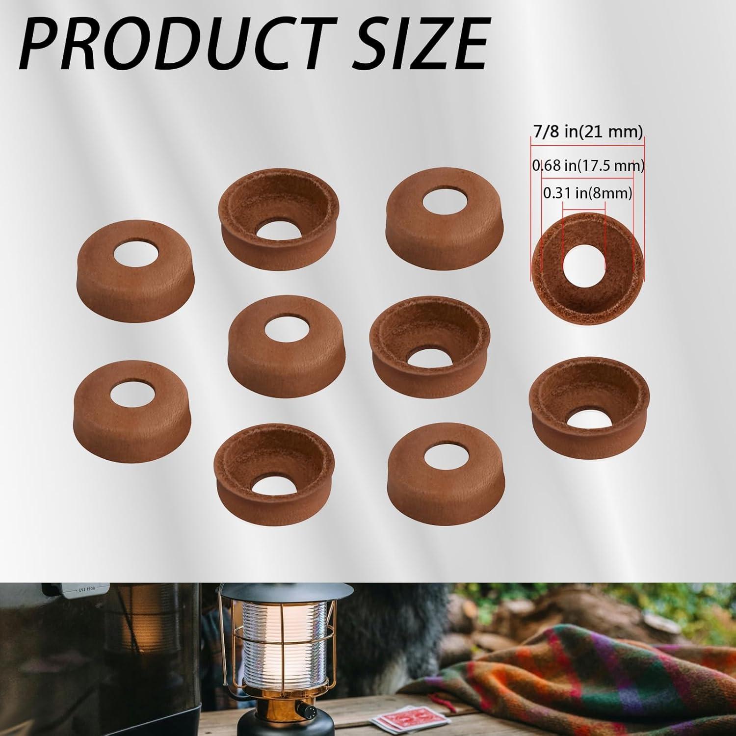 10 Copas de Bomba de Cuero Ciuouient para Estufas Coleman 22mm