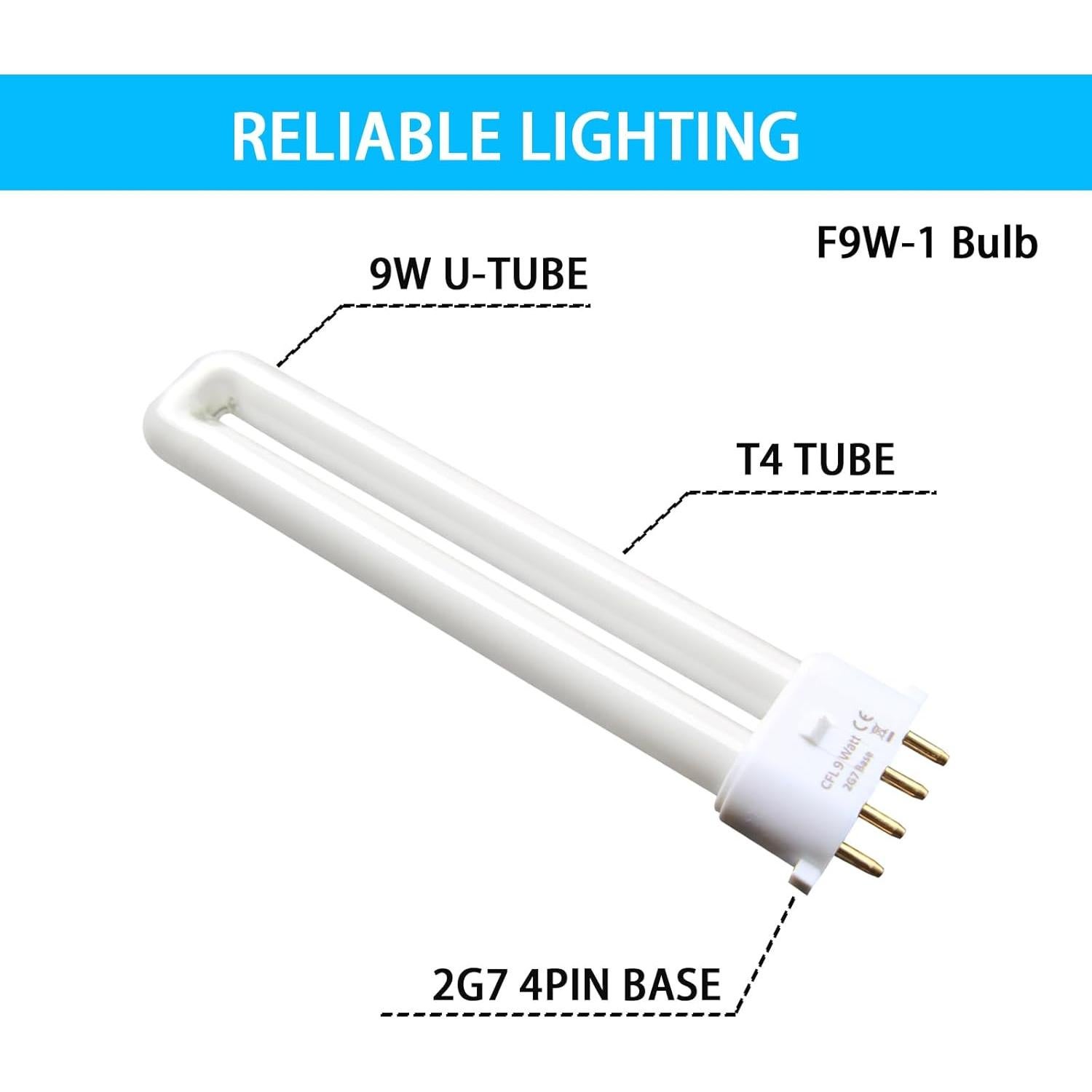 Bombilla Fluorescente CFL T4 9W 4100K 2G7 - 2 Pack